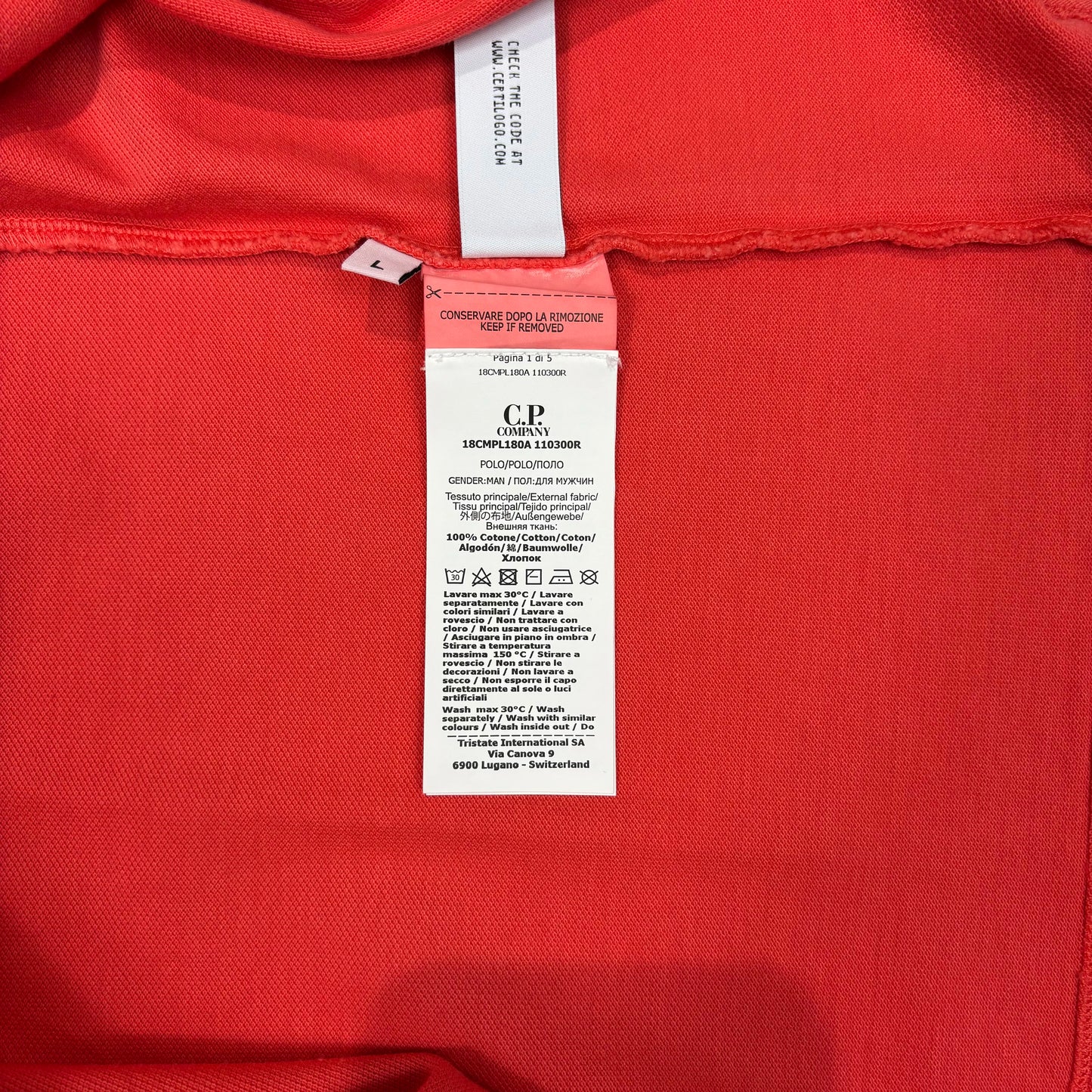 C.p. Company Red Box Logo Polo Shirt