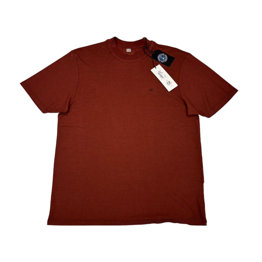 C.p. Company Burgundy Spell Out Logo T-shirt