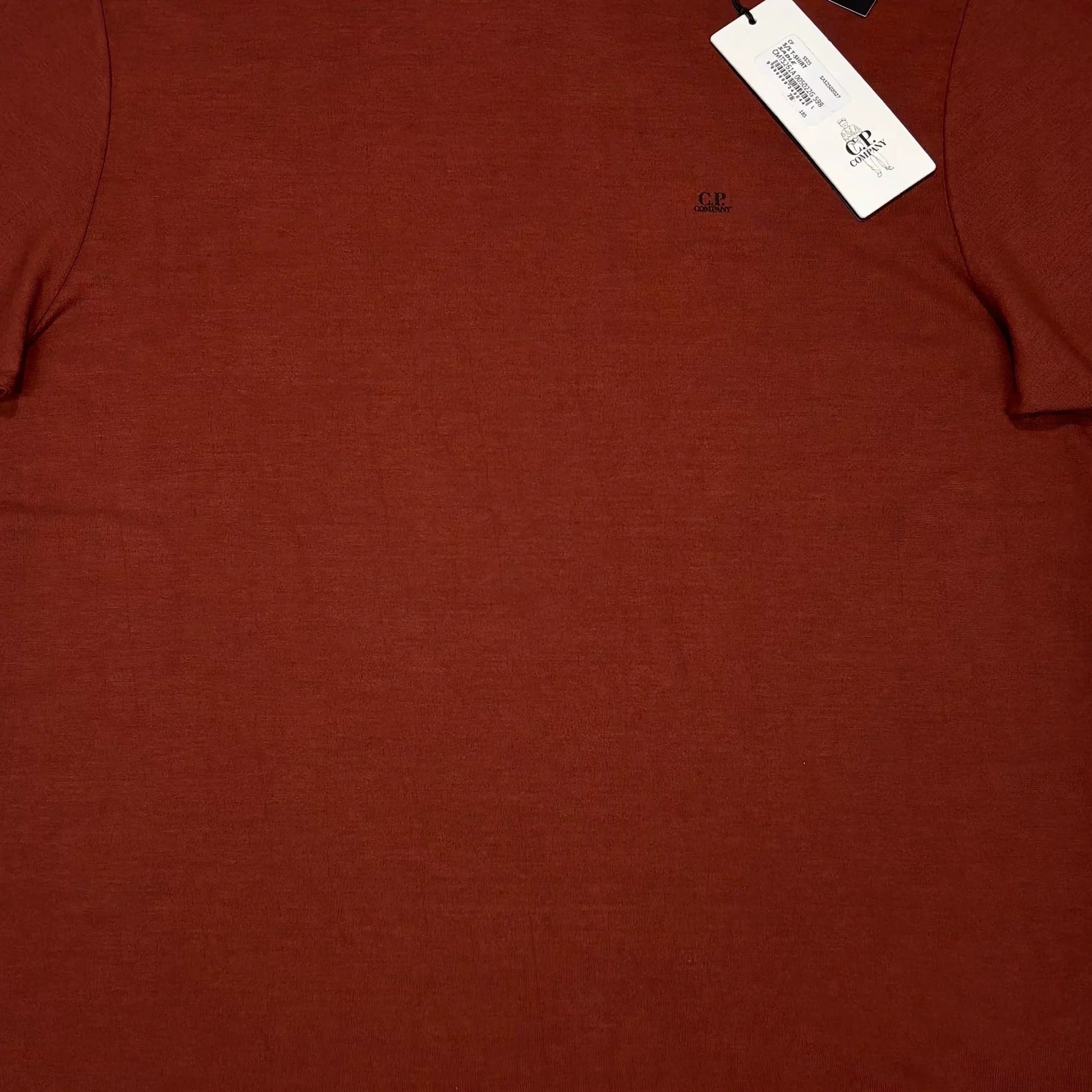 C.p. Company Burgundy Spell Out Logo T-shirt