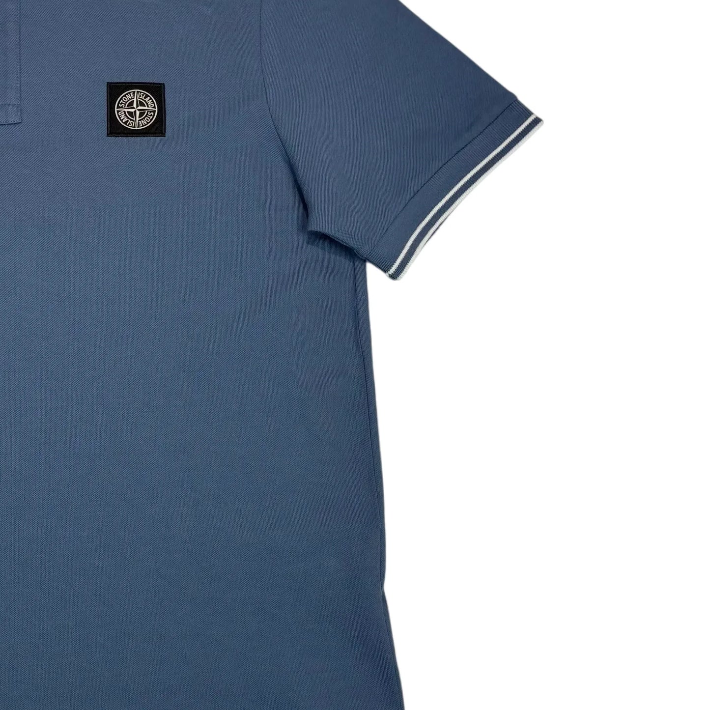 Stone Island Blue Patch Logo Polo Shirt