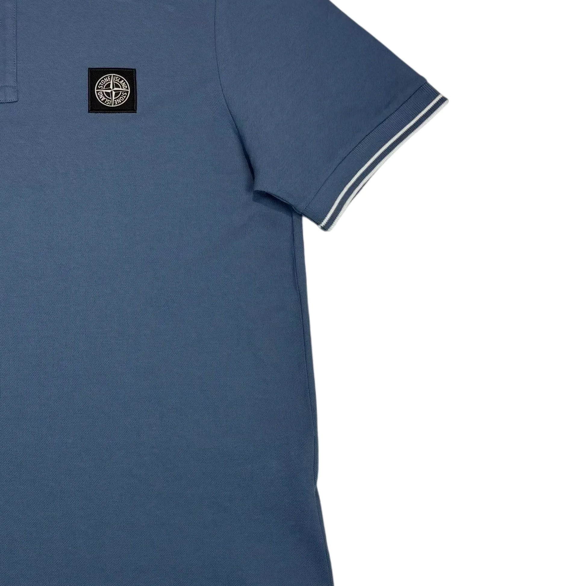 Stone Island Blue Patch Logo Polo Shirt