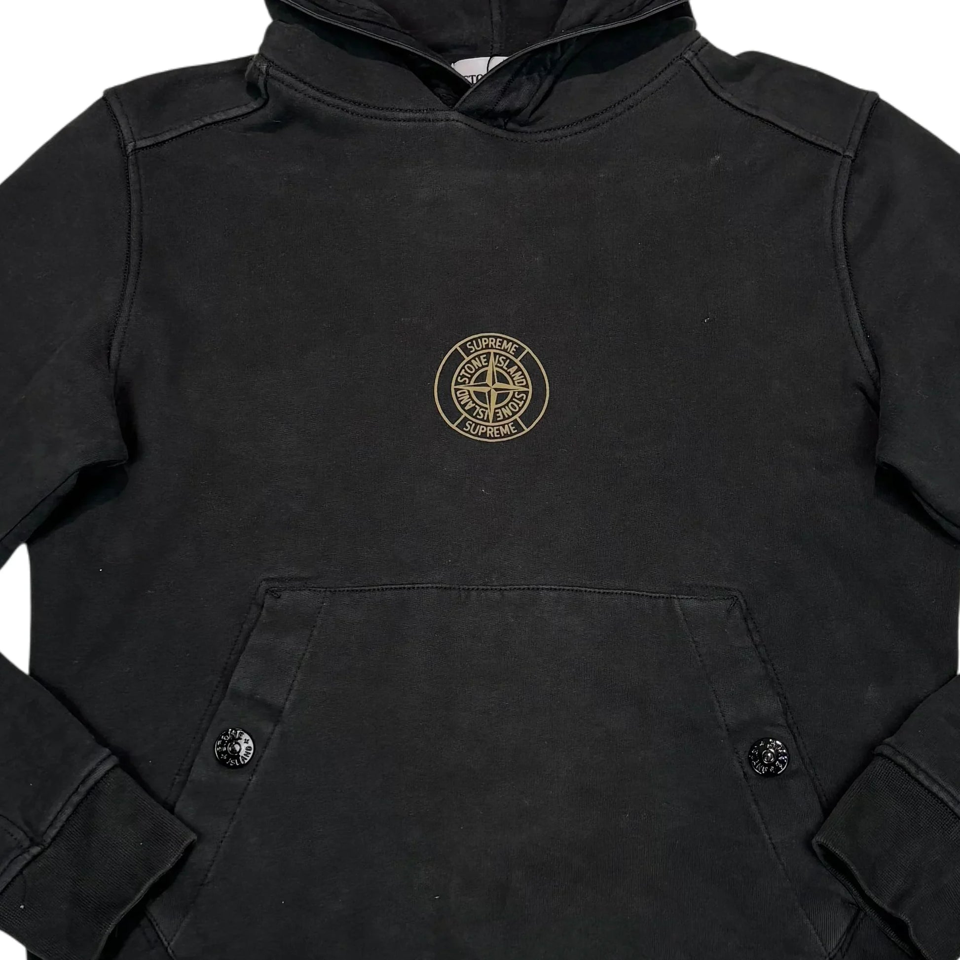 Stone Island x Supreme Black Compass Patch Hoodie