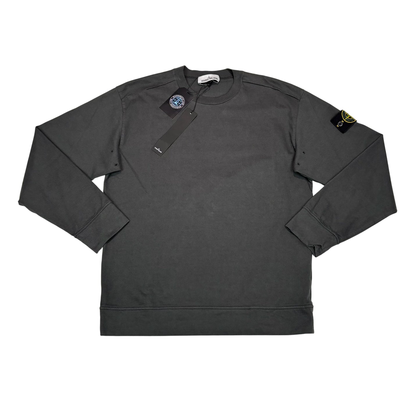 Stone Island Grey Compass Patch Breathable Crewneck Jumper