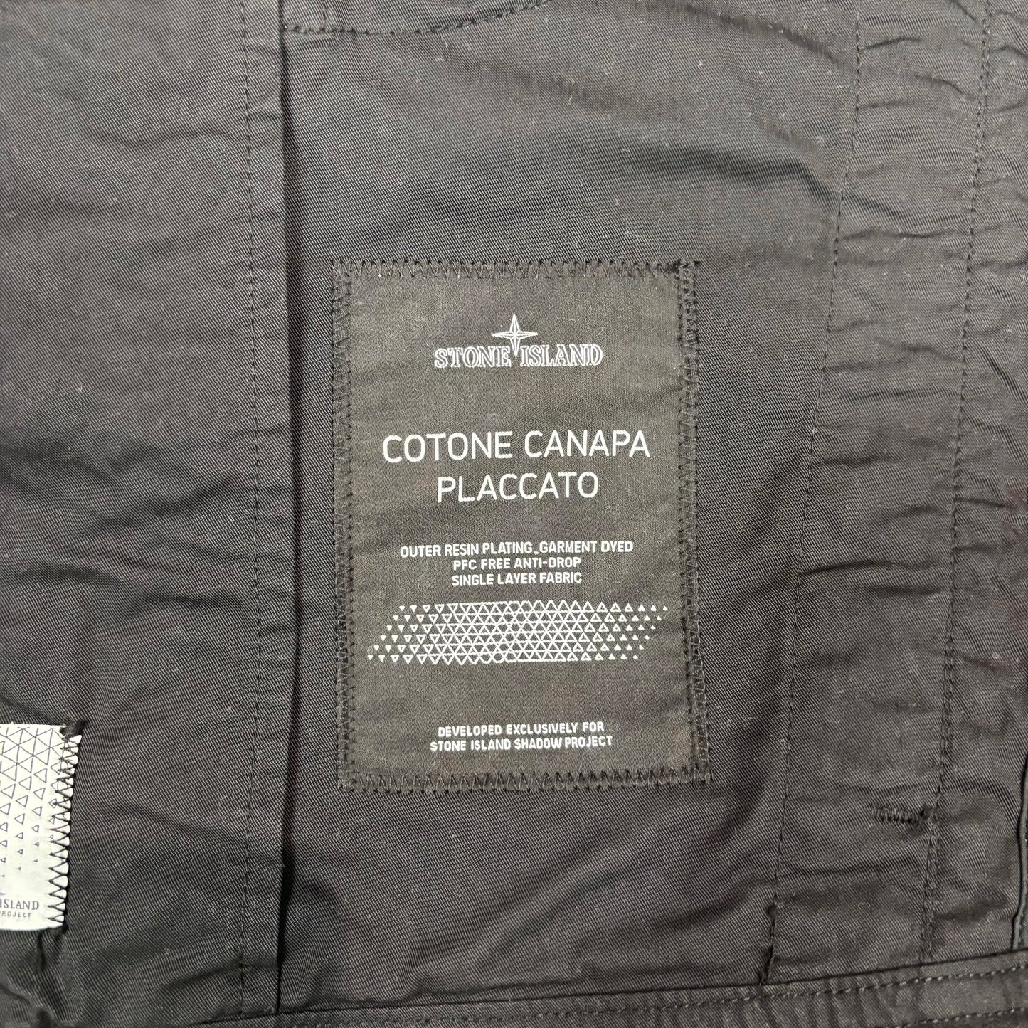 Stone Island Gray Cotone Canapa Placcato Shadow Project Compass Patch Jacket