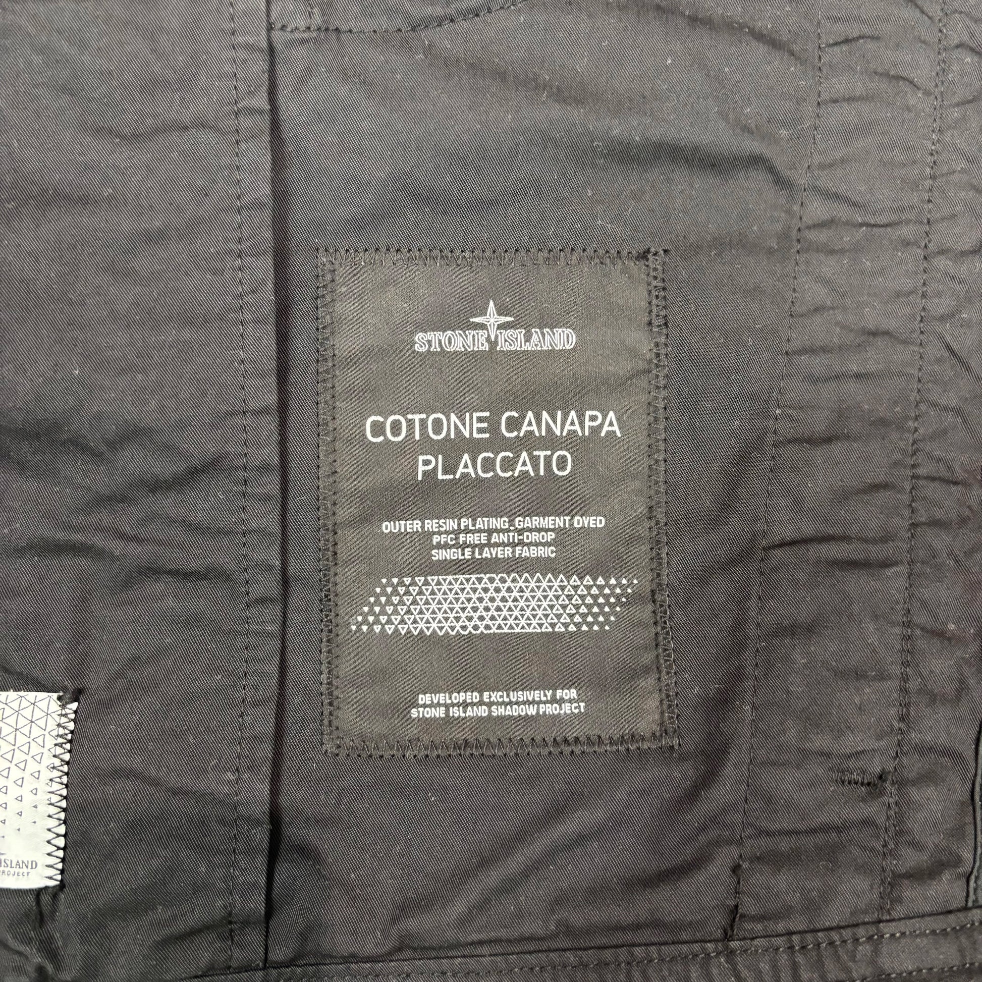 Stone Island Gray Cotone Canapa Placcato Shadow Project Compass Patch Jacket