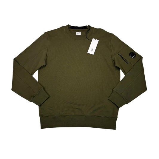 C.p. Company Green Single Goggle Crewneck Jumper