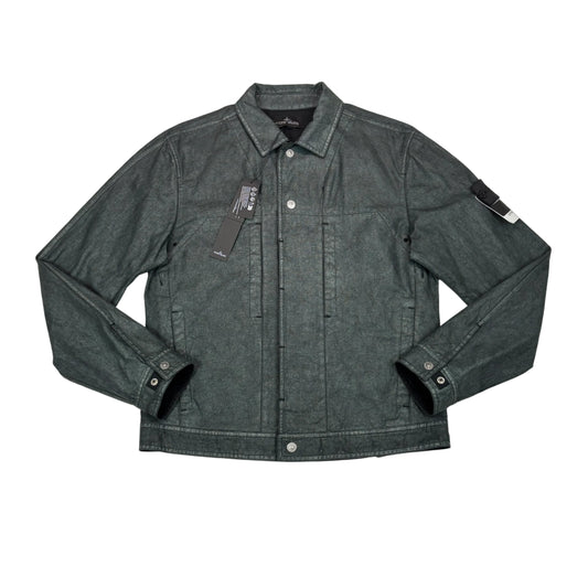 Stone Island Gray Cotone Canapa Placcato Shadow Project Compass Patch Jacket