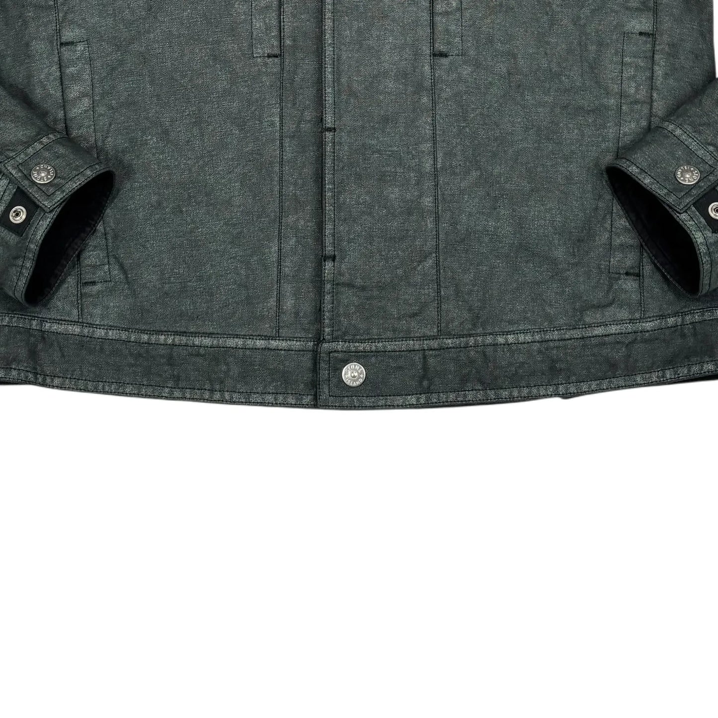 Stone Island Gray Cotone Canapa Placcato Shadow Project Compass Patch Jacket
