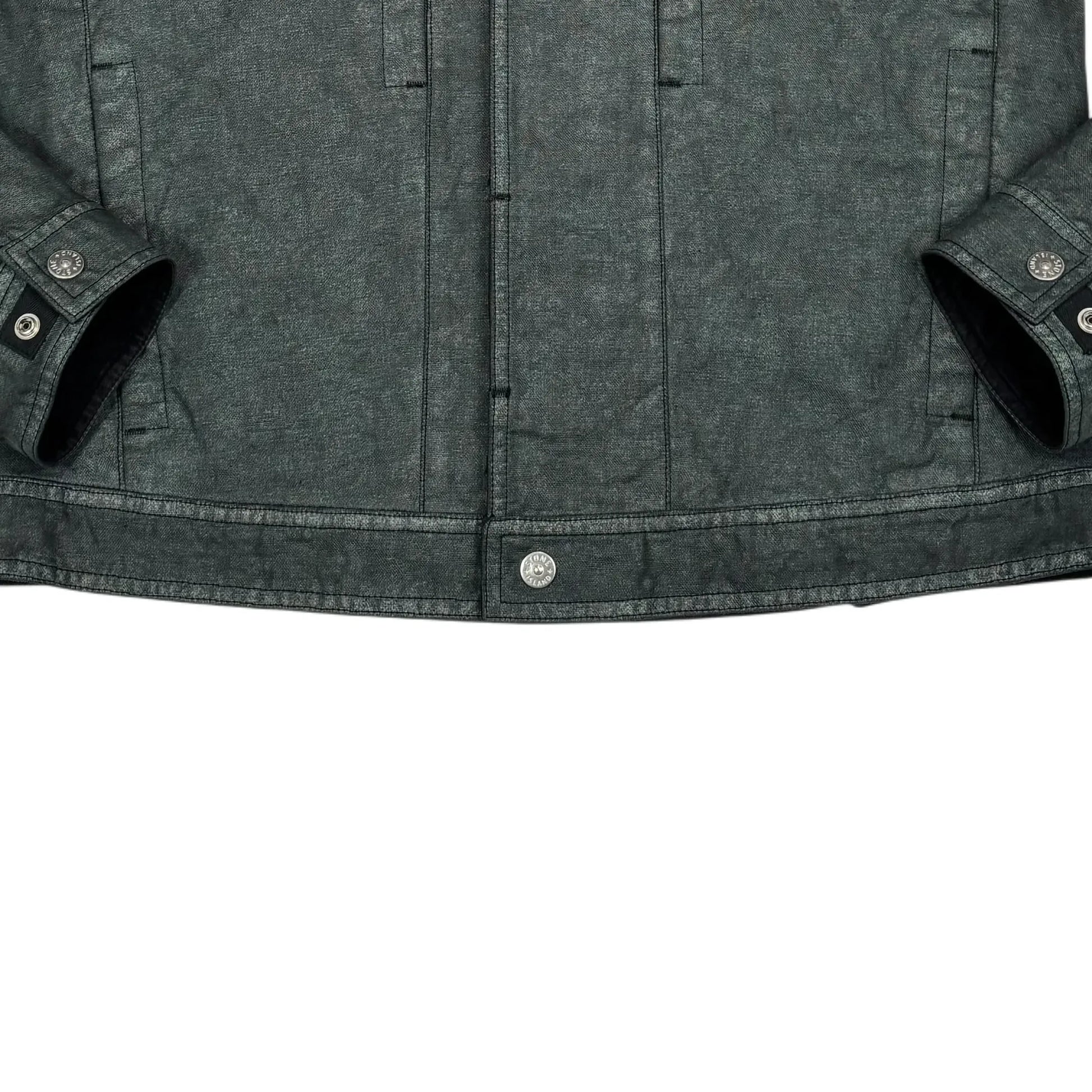 Stone Island Gray Cotone Canapa Placcato Shadow Project Compass Patch Jacket
