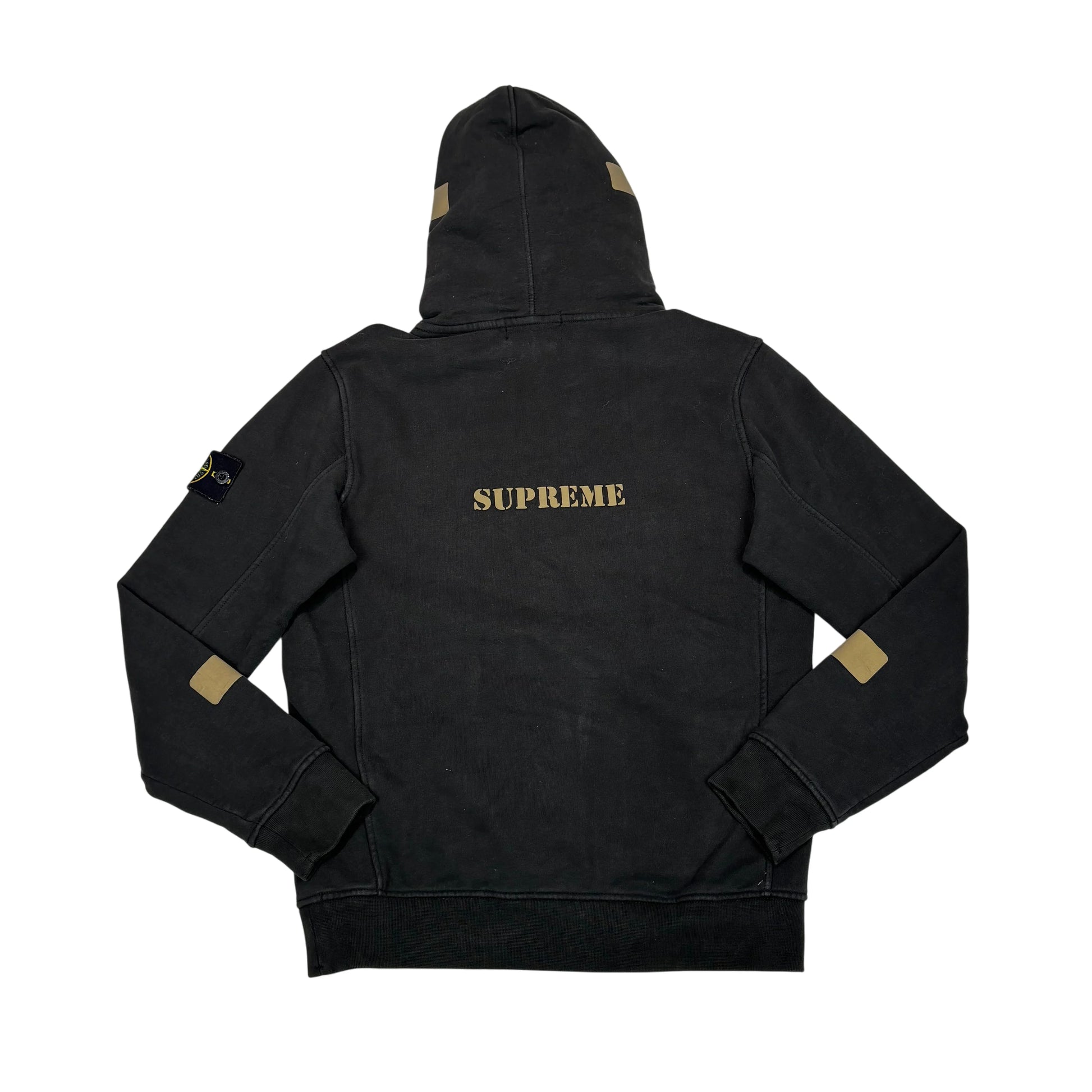 Stone Island x Supreme Black Compass Patch Hoodie