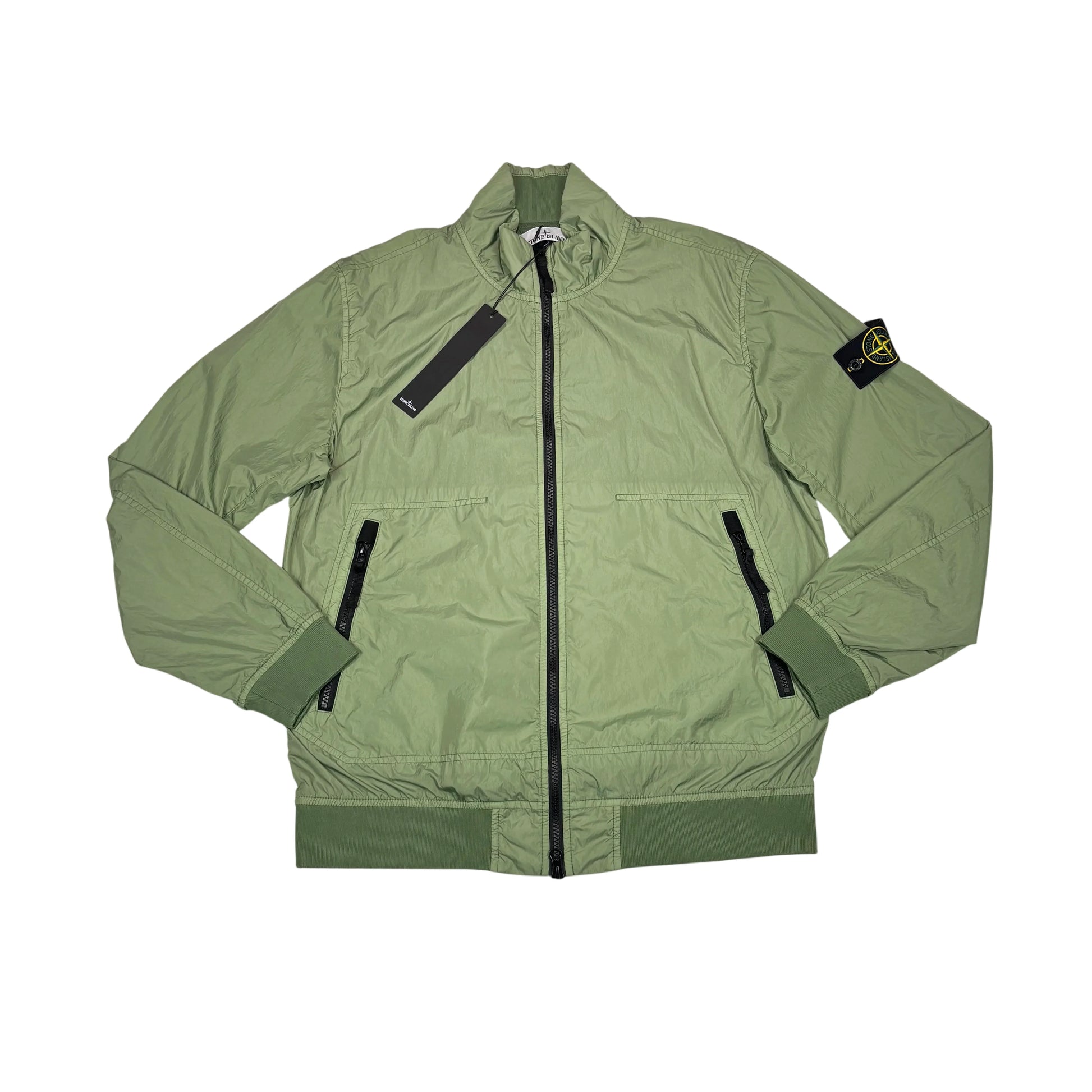Stone Island Green Garment Dyed Crinkle Reps NY Jacket