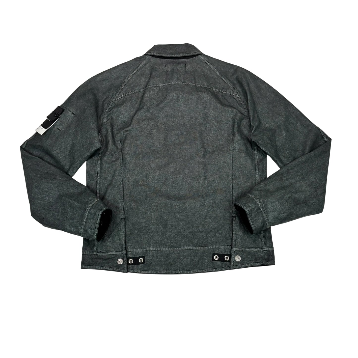 Stone Island Gray Cotone Canapa Placcato Shadow Project Compass Patch Jacket