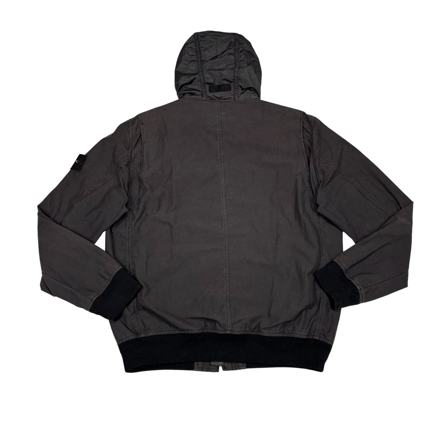 Stone Island Grey Hooded Bomber Jacket
