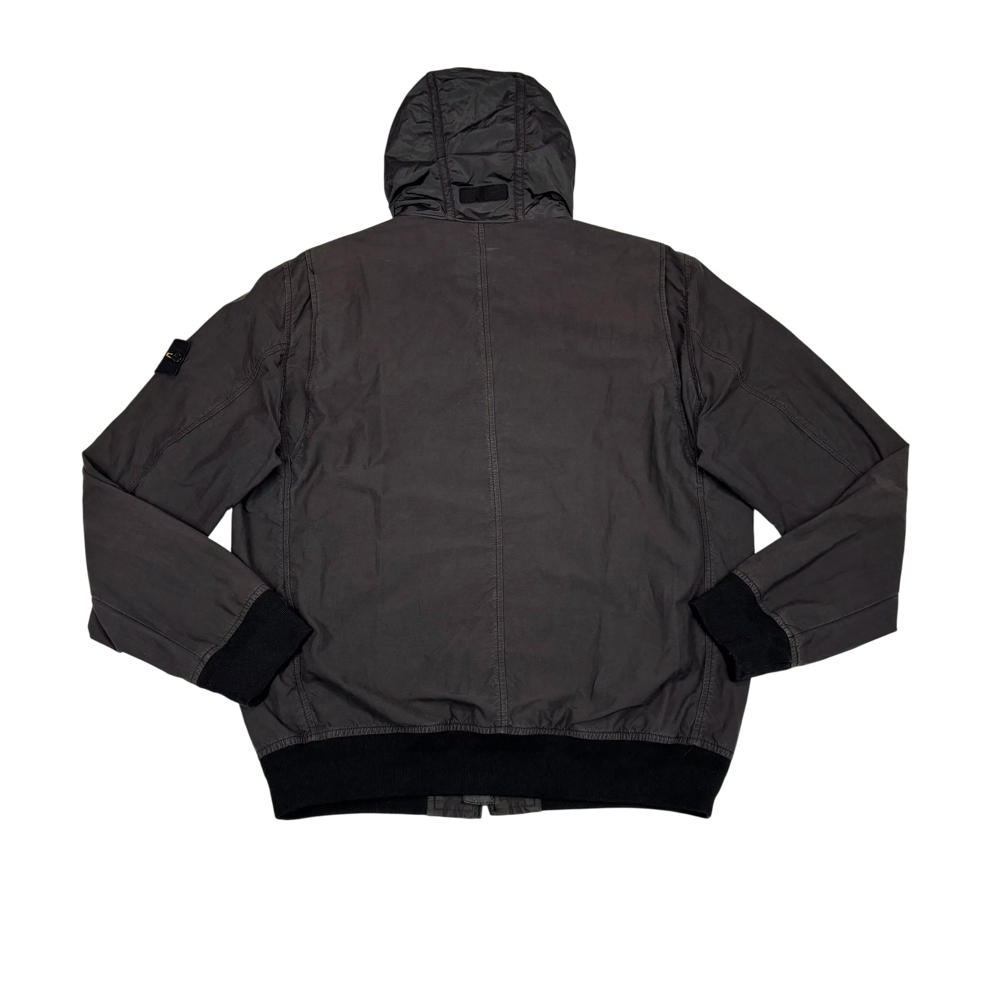 Stone Island Grey Hooded Bomber Jacket