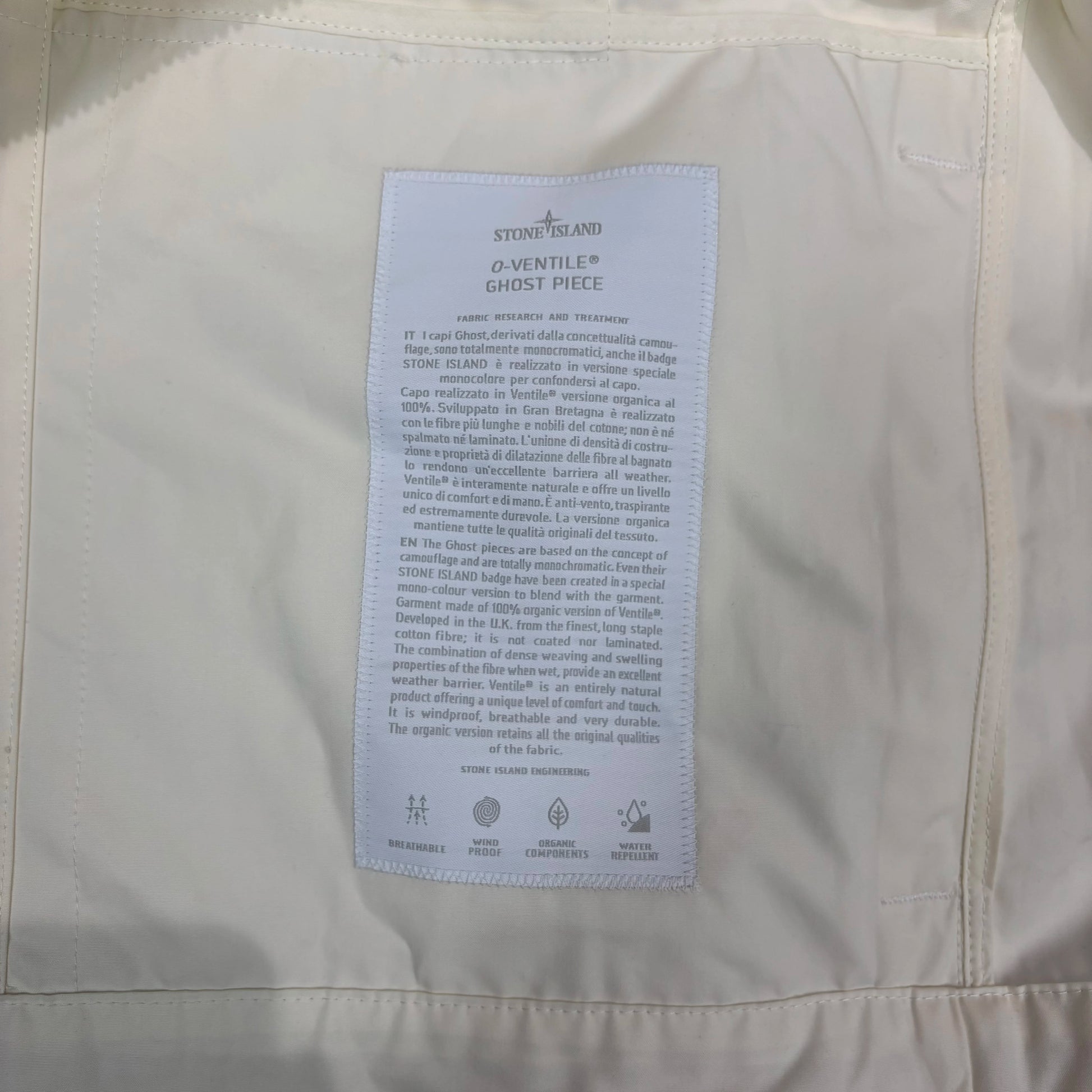 Stone Island White Ghost Badge Collared Overshirt Jacket