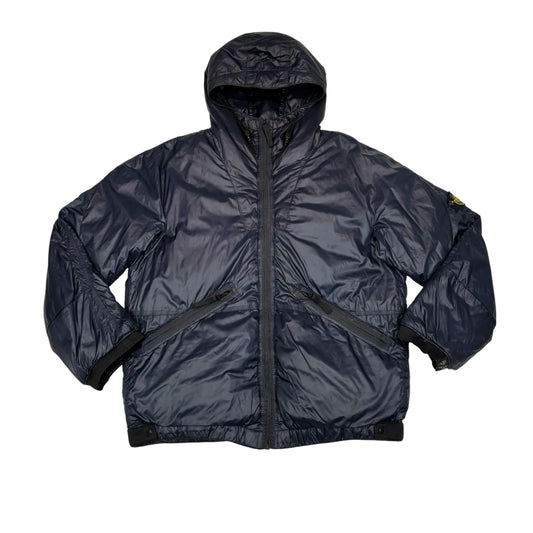 Stone Island Navy Mesh Badge Goose Down Puffer Jacket