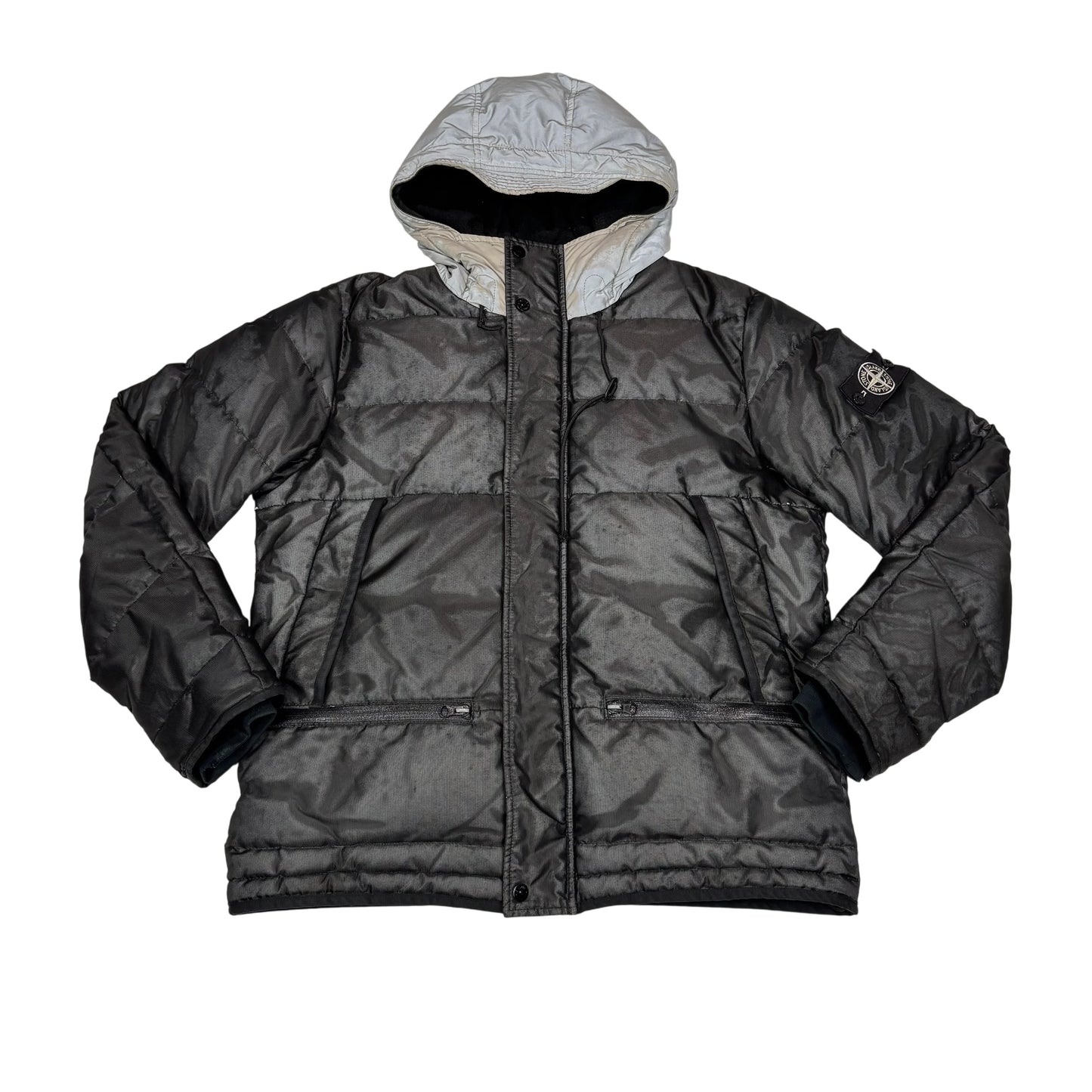 Stone Island Grey Special Process Reflective Puffer Jacket