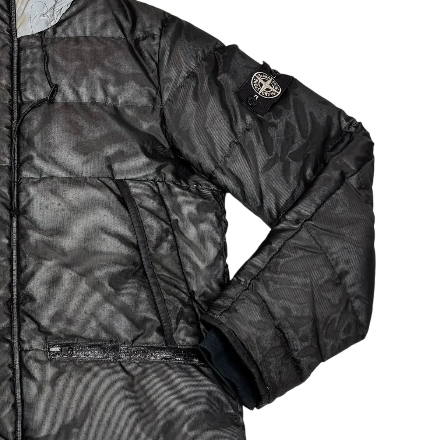 Stone Island Grey Special Process Reflective Puffer Jacket