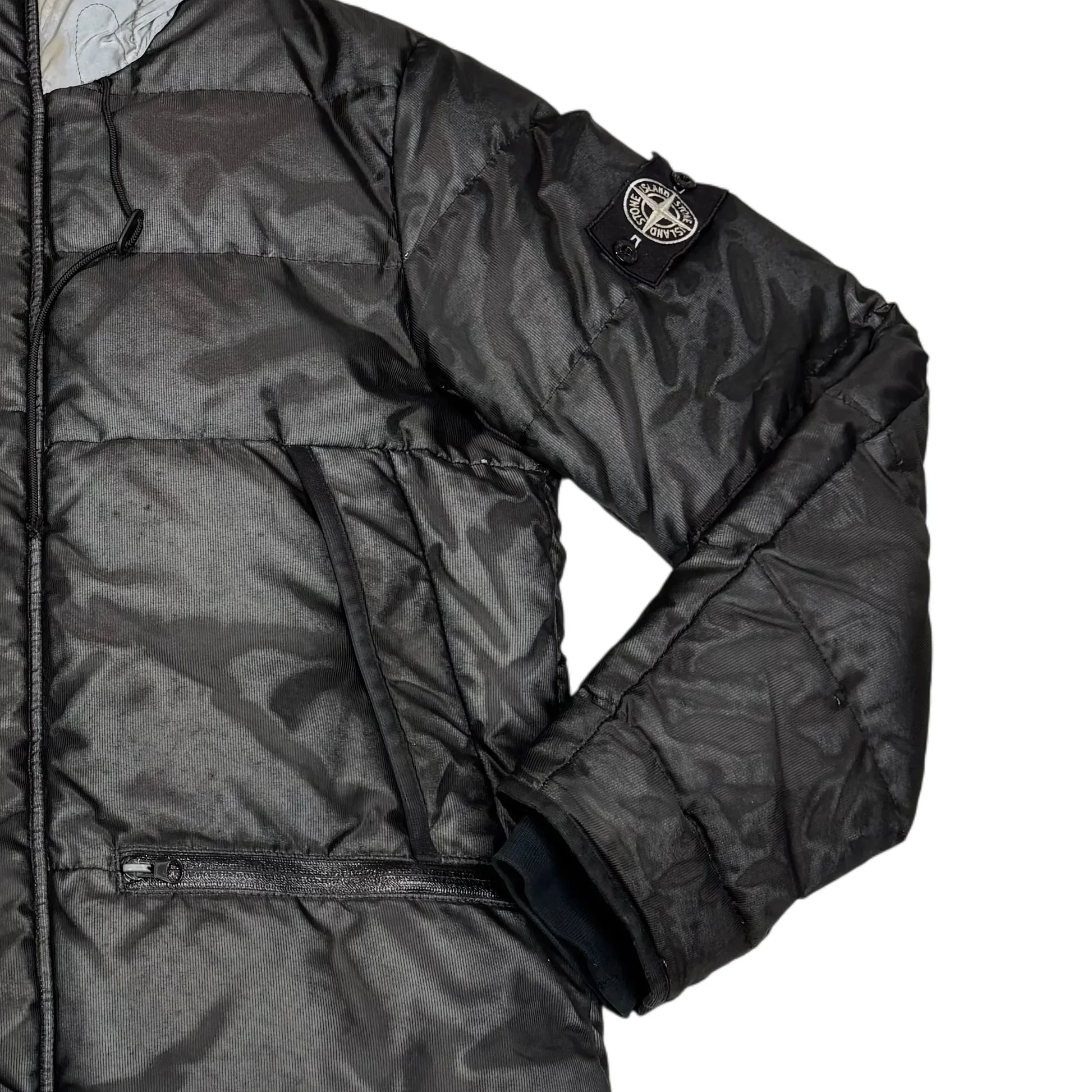 Stone Island Grey Special Process Reflective Puffer Jacket