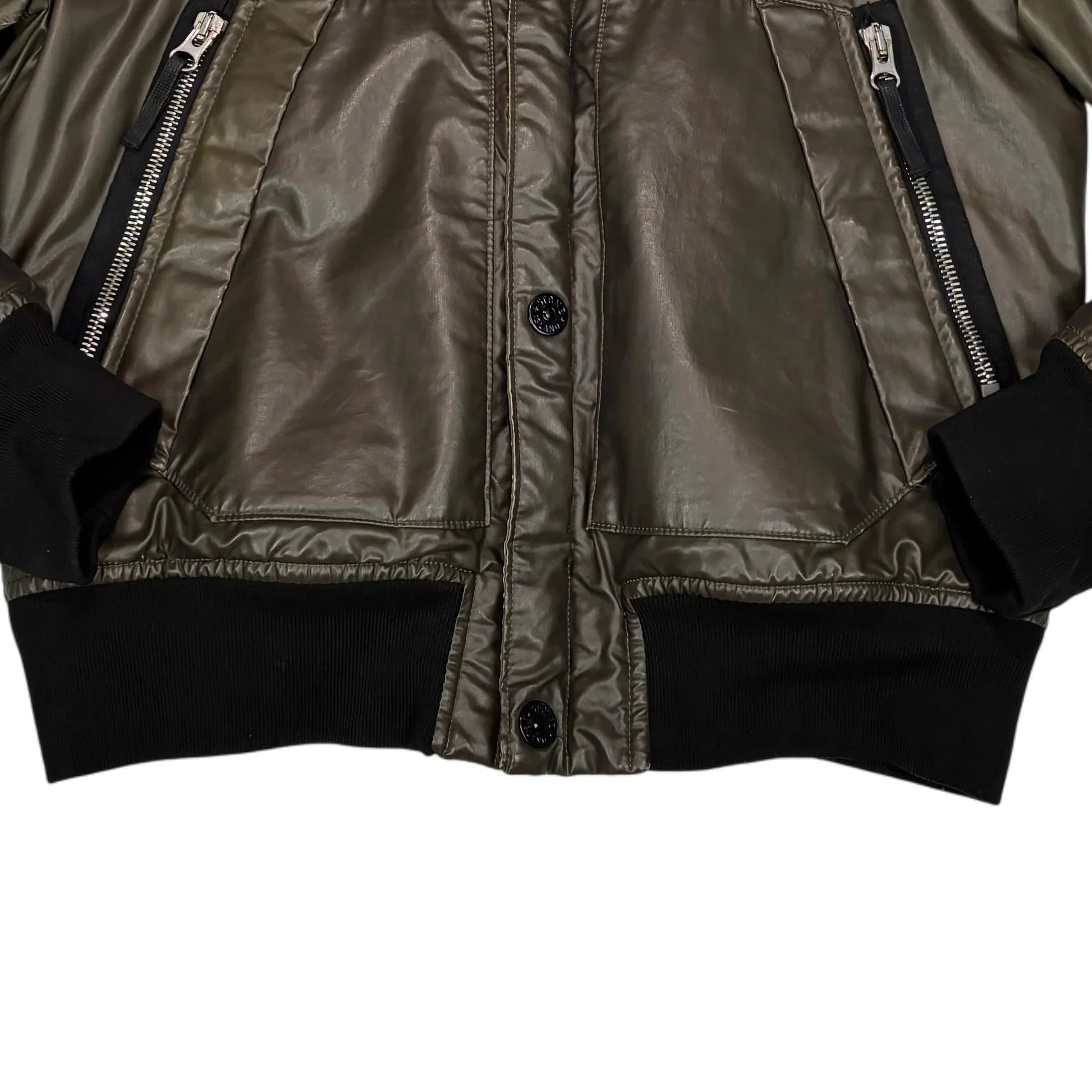 Stone Island Green Special Process Waxed Ice Jacket