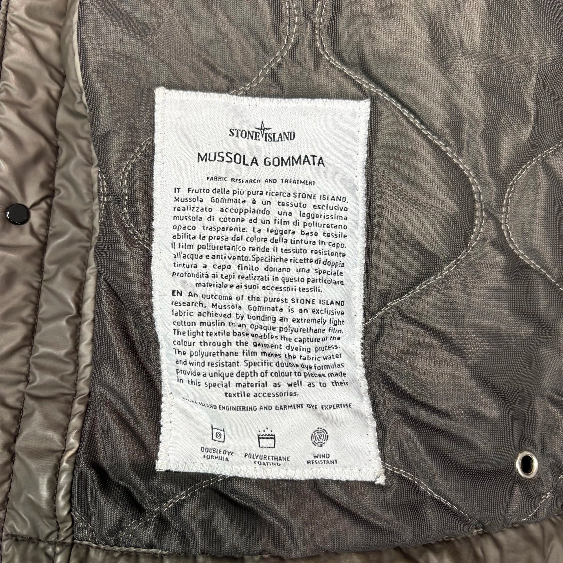 Stone Island Brown Mussola Gommata Collared Jacket