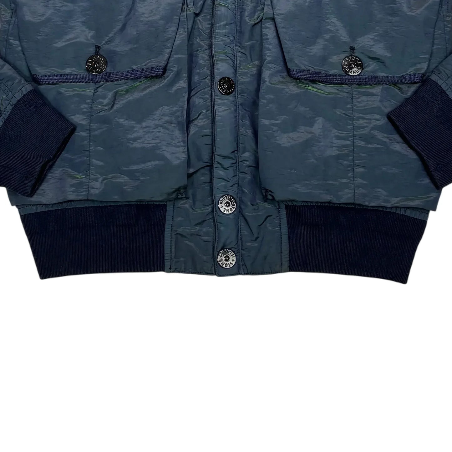 Stone Island Blue Nylon Metal Watro Colour Weft Bomber Jacket