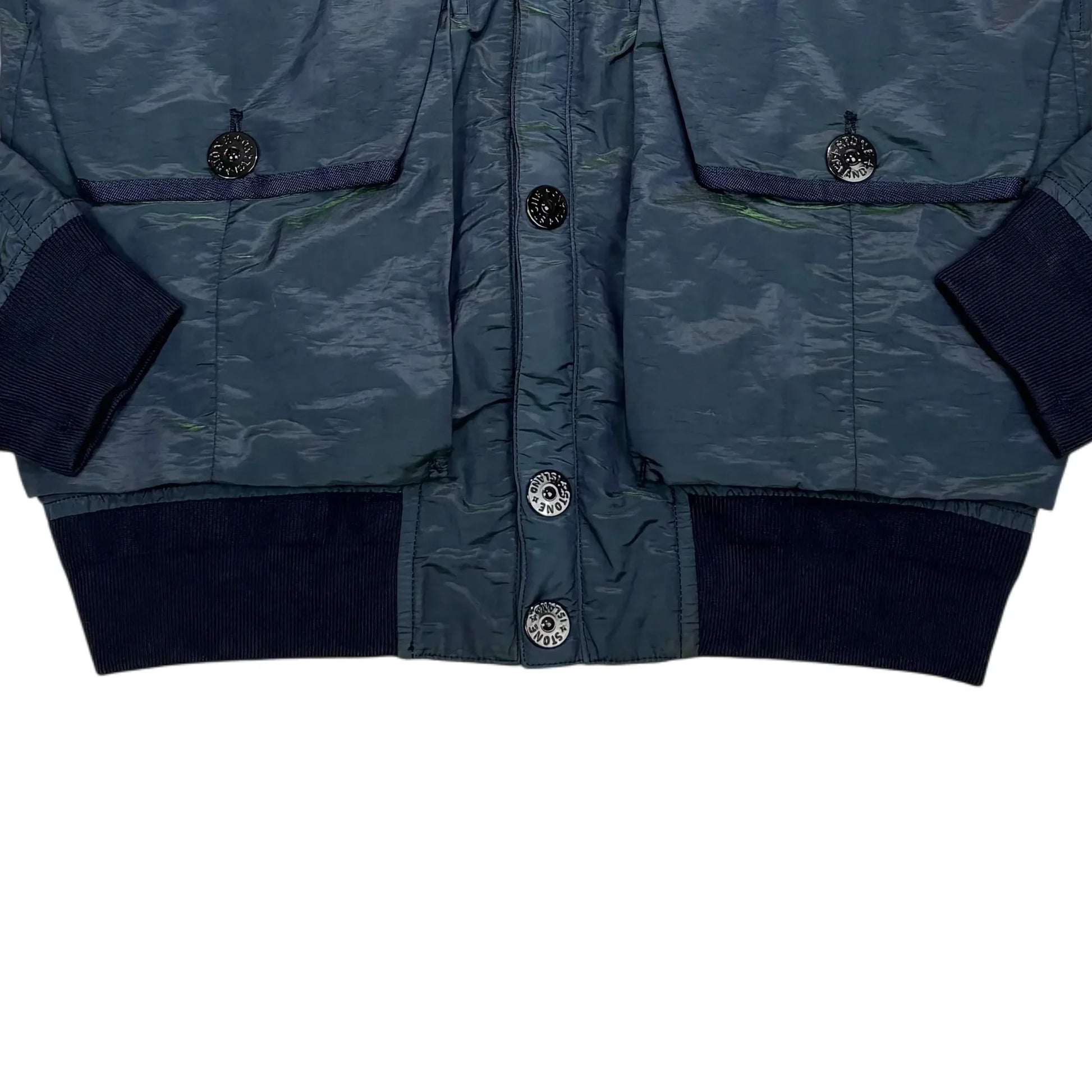 Stone Island Blue Nylon Metal Watro Colour Weft Bomber Jacket