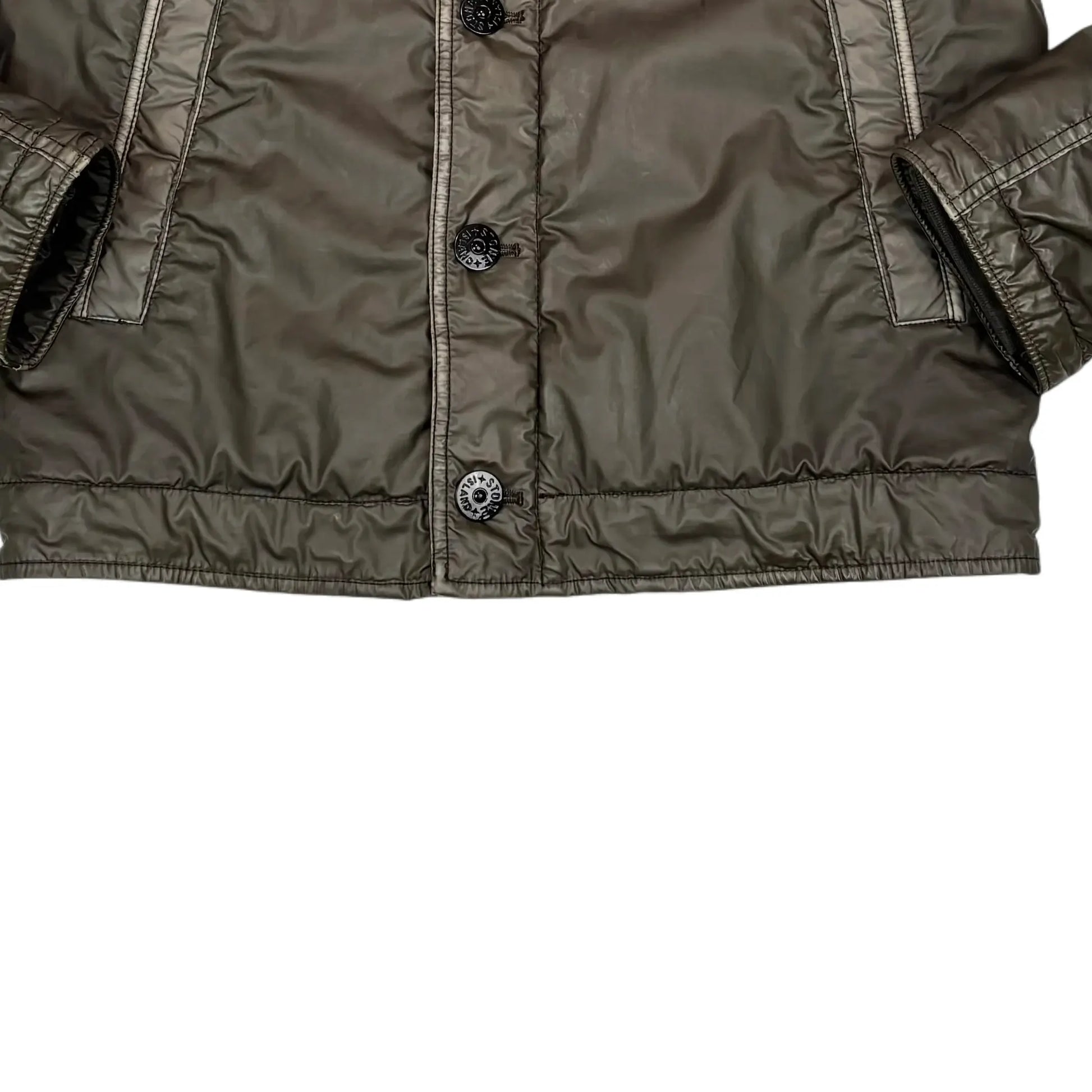 Stone Island Brown Mussola Gommata Collared Jacket