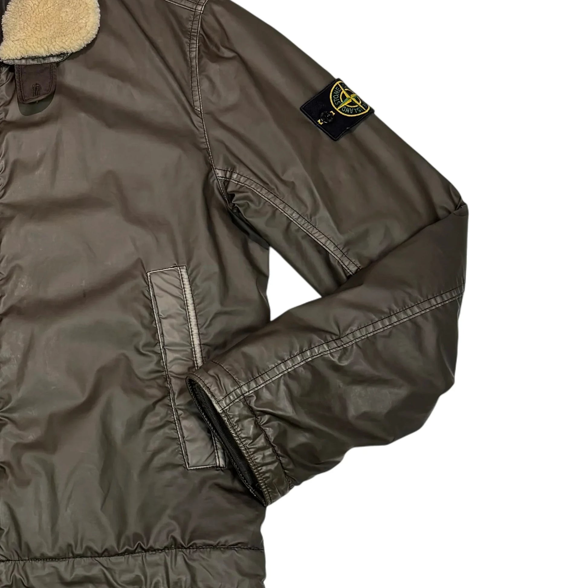 Stone Island Brown Mussola Gommata Collared Jacket