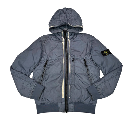 Stone Island Blue Garment Dyed Crinkle Reps NY Jacket