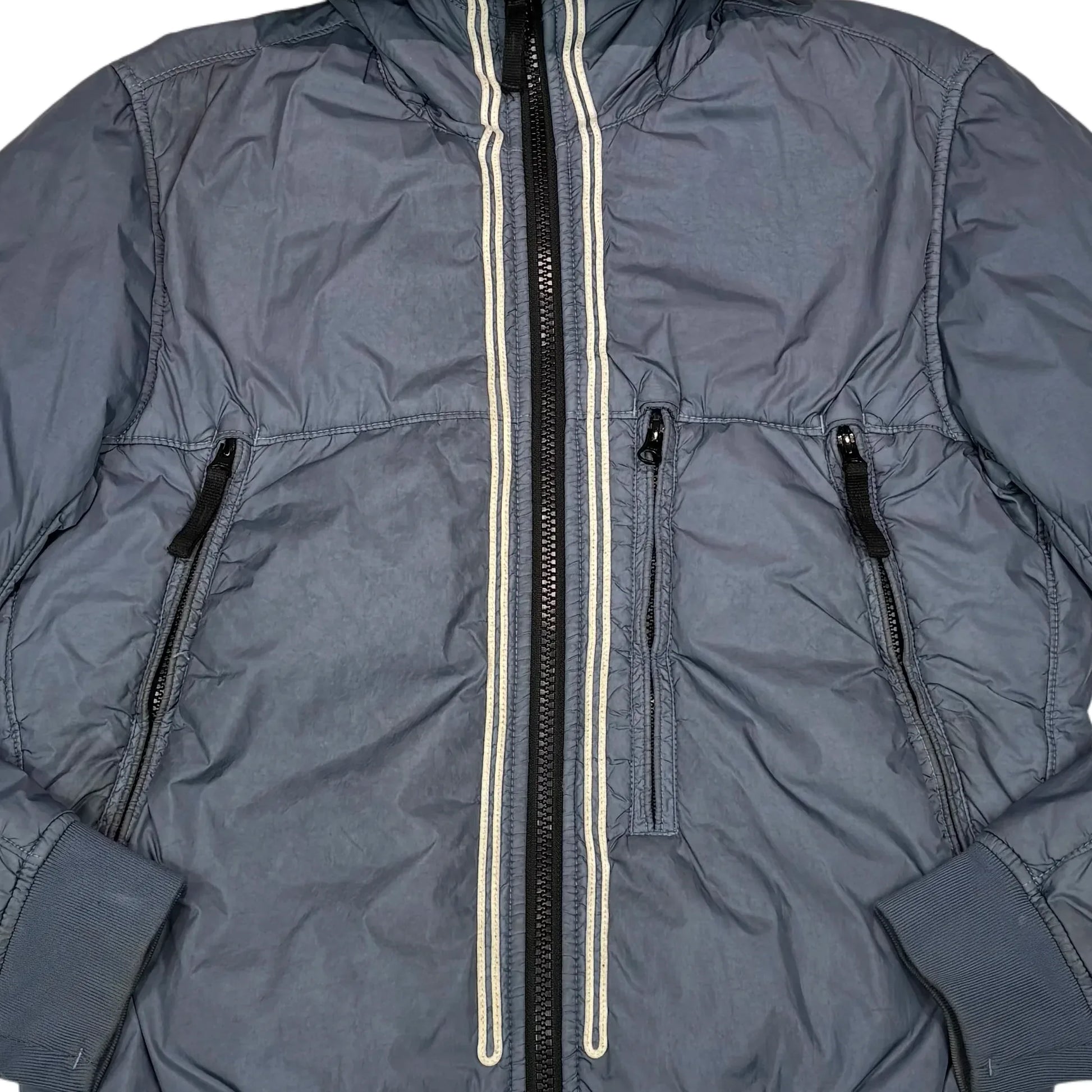 Stone Island Blue Garment Dyed Crinkle Reps NY Jacket