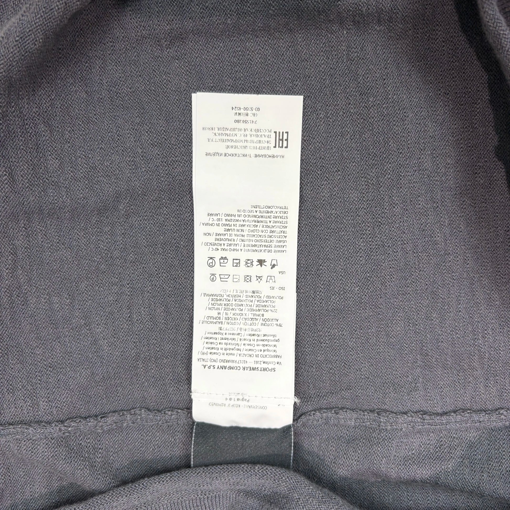 Stone Island Grey Compass Patch Crewneck Jumper