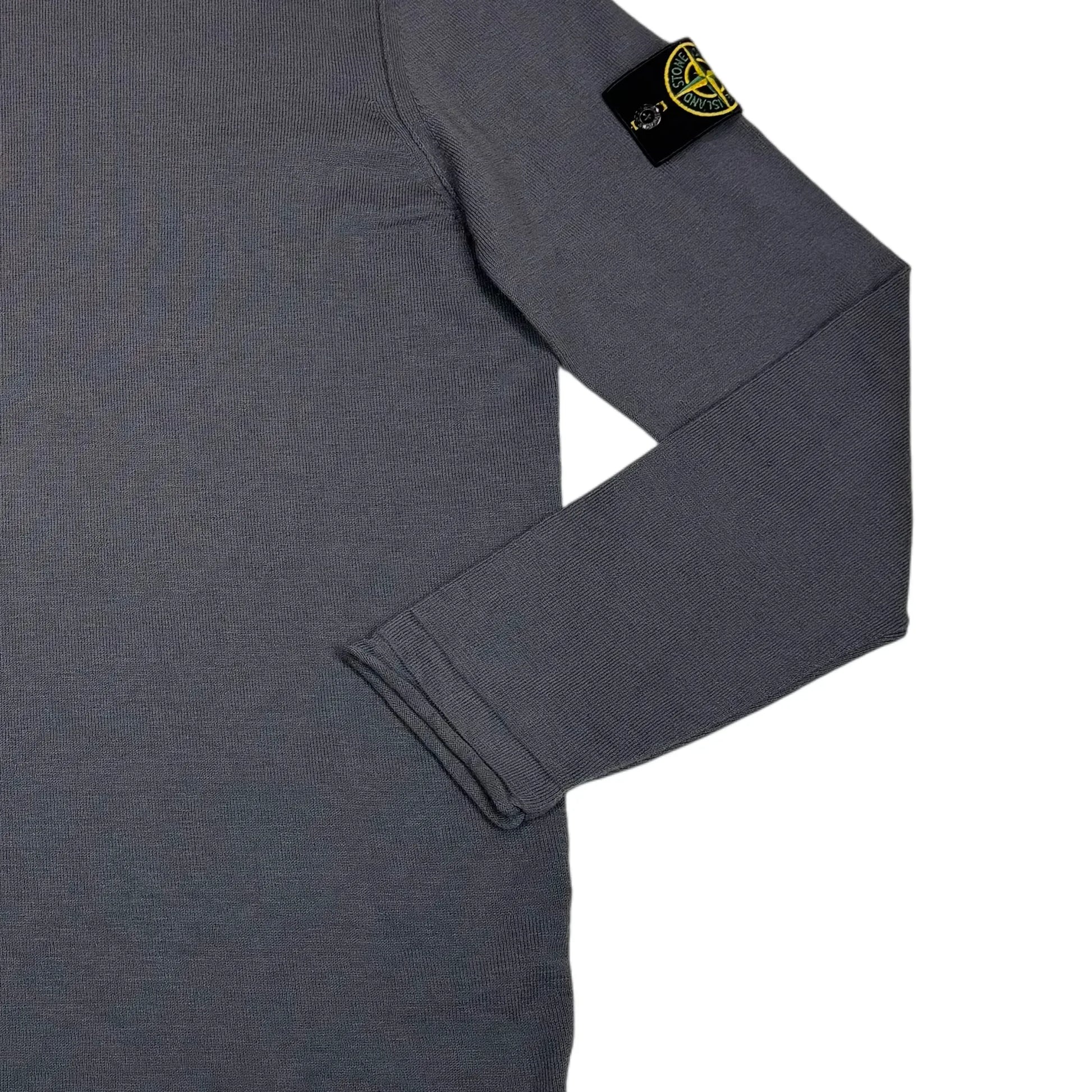 Stone Island Grey Compass Patch Crewneck Jumper