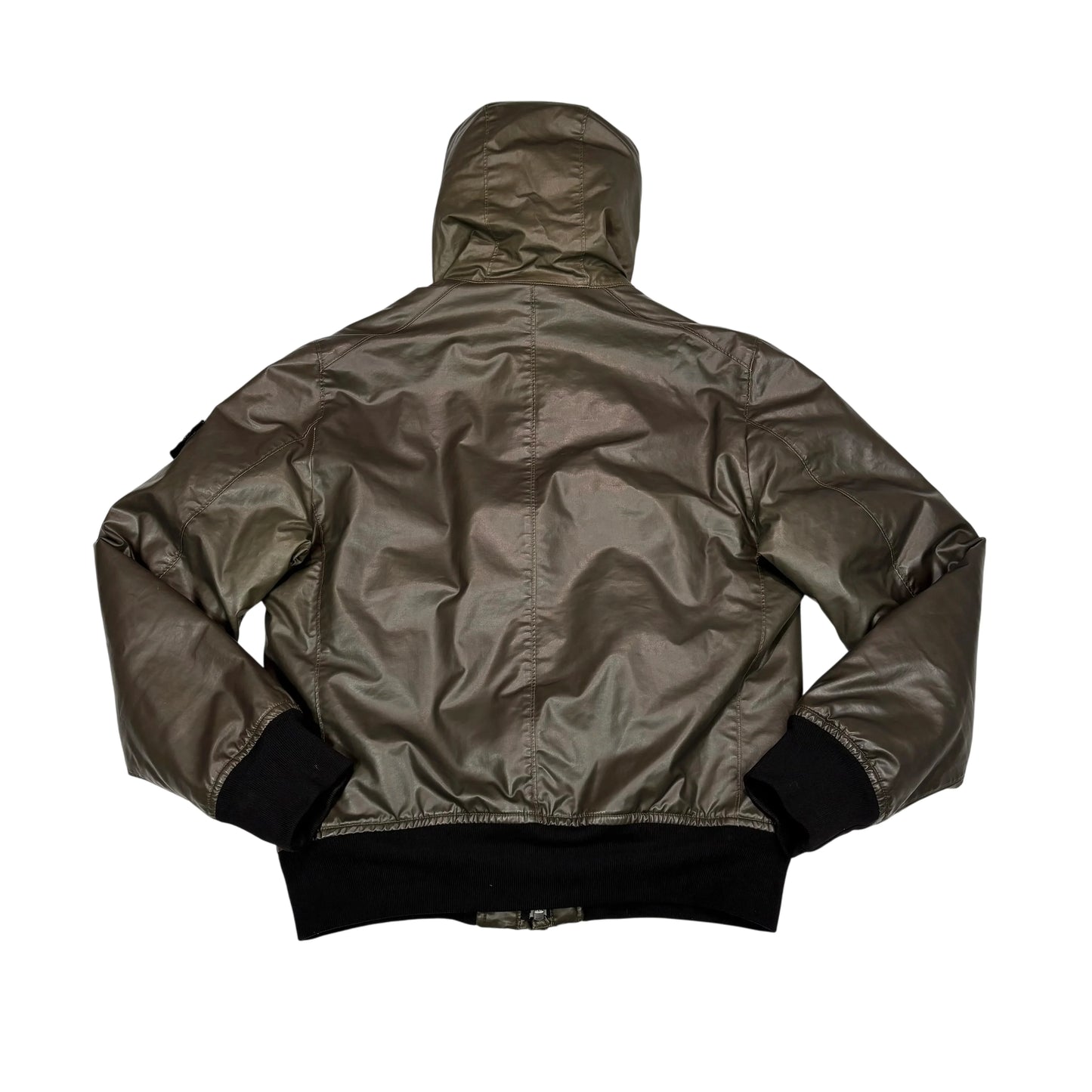 Stone Island Green Special Process Waxed Ice Jacket