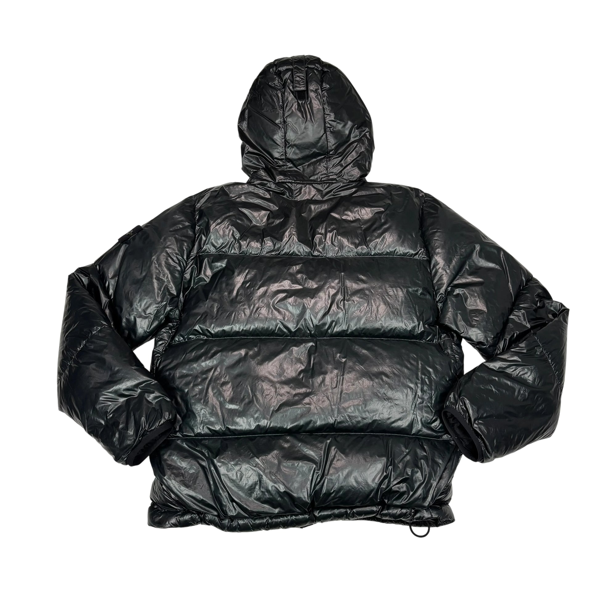 Stone Island Black Pertex Quantum Y Down Compass Patch Puffer Jacket