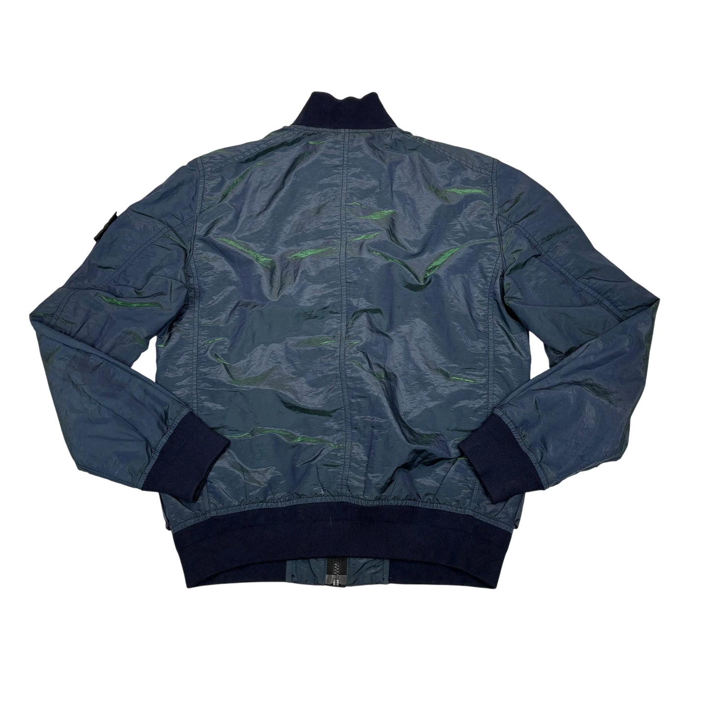 Stone Island Blue Nylon Metal Watro Colour Weft Bomber Jacket
