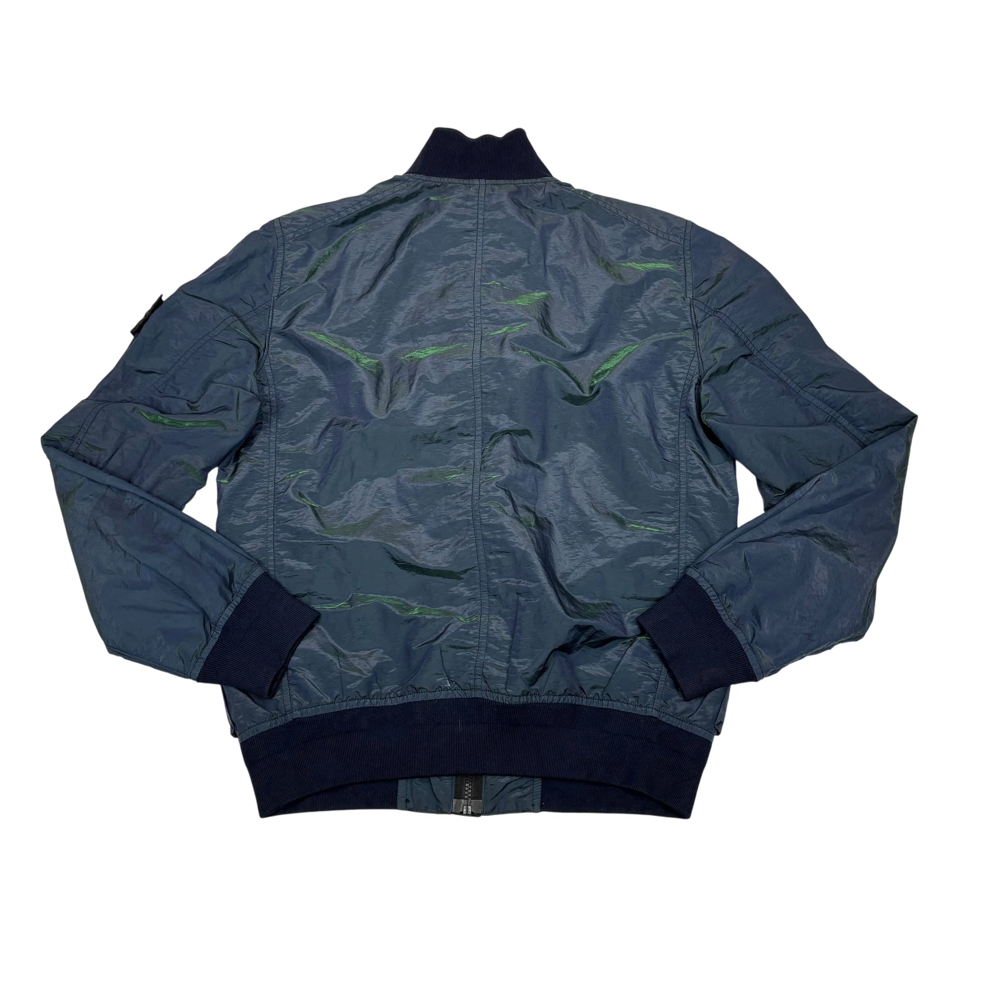 Stone Island Blue Nylon Metal Watro Colour Weft Bomber Jacket