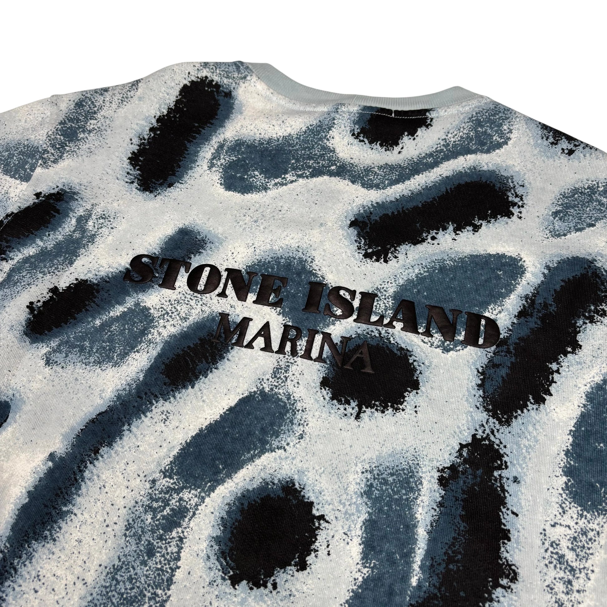 Stone Island White Marina Logo Embroidery Crewneck Jumper