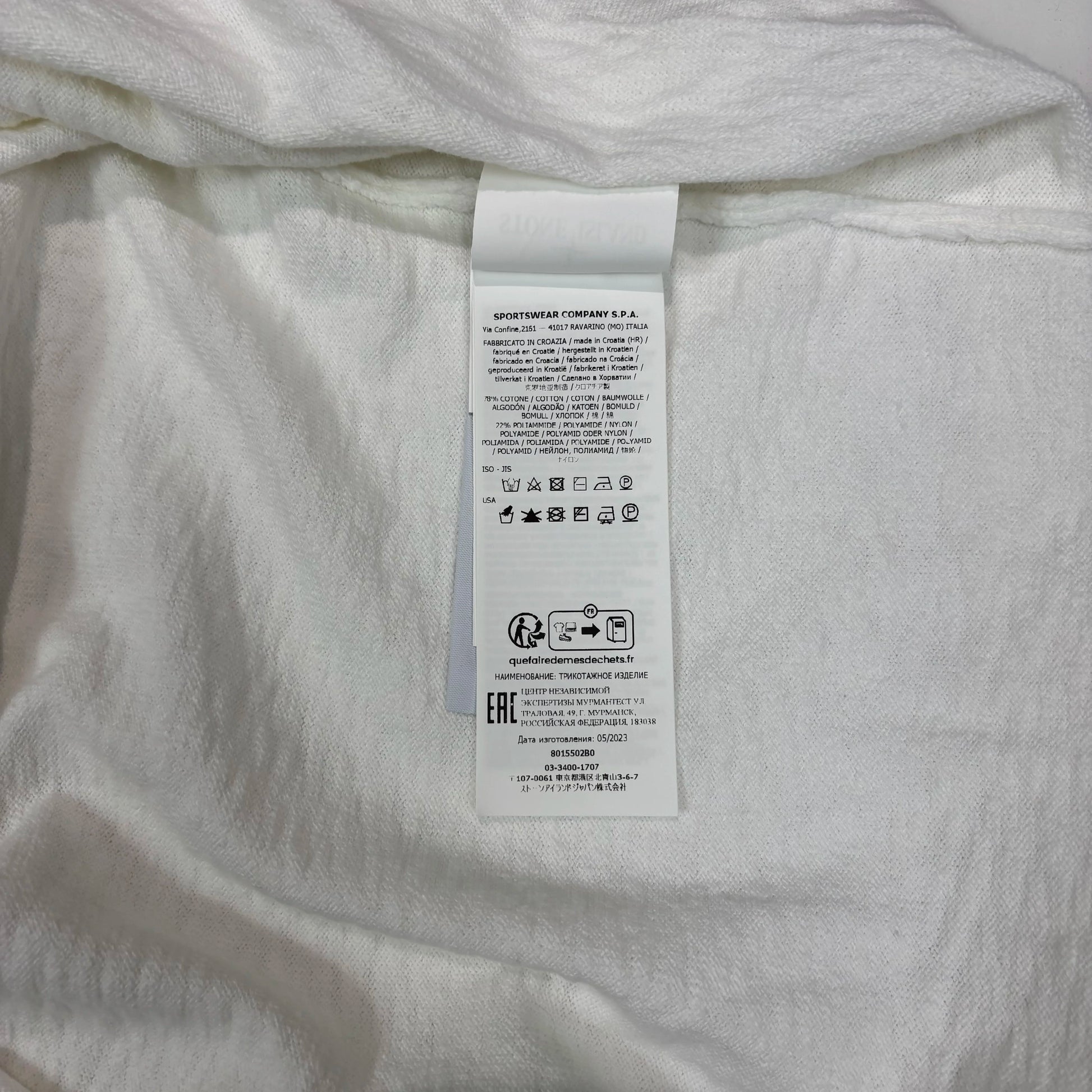 Stone Island White Compass Patch Crewneck Jumper