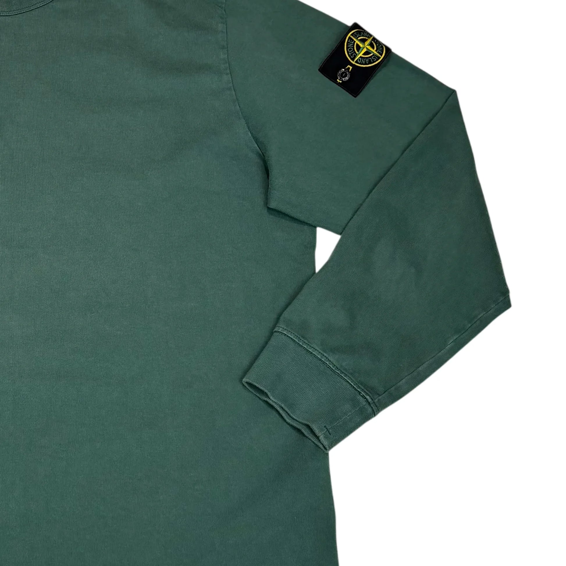 Stone Island Green Compass Patch Crewneck Lightweight Jumper