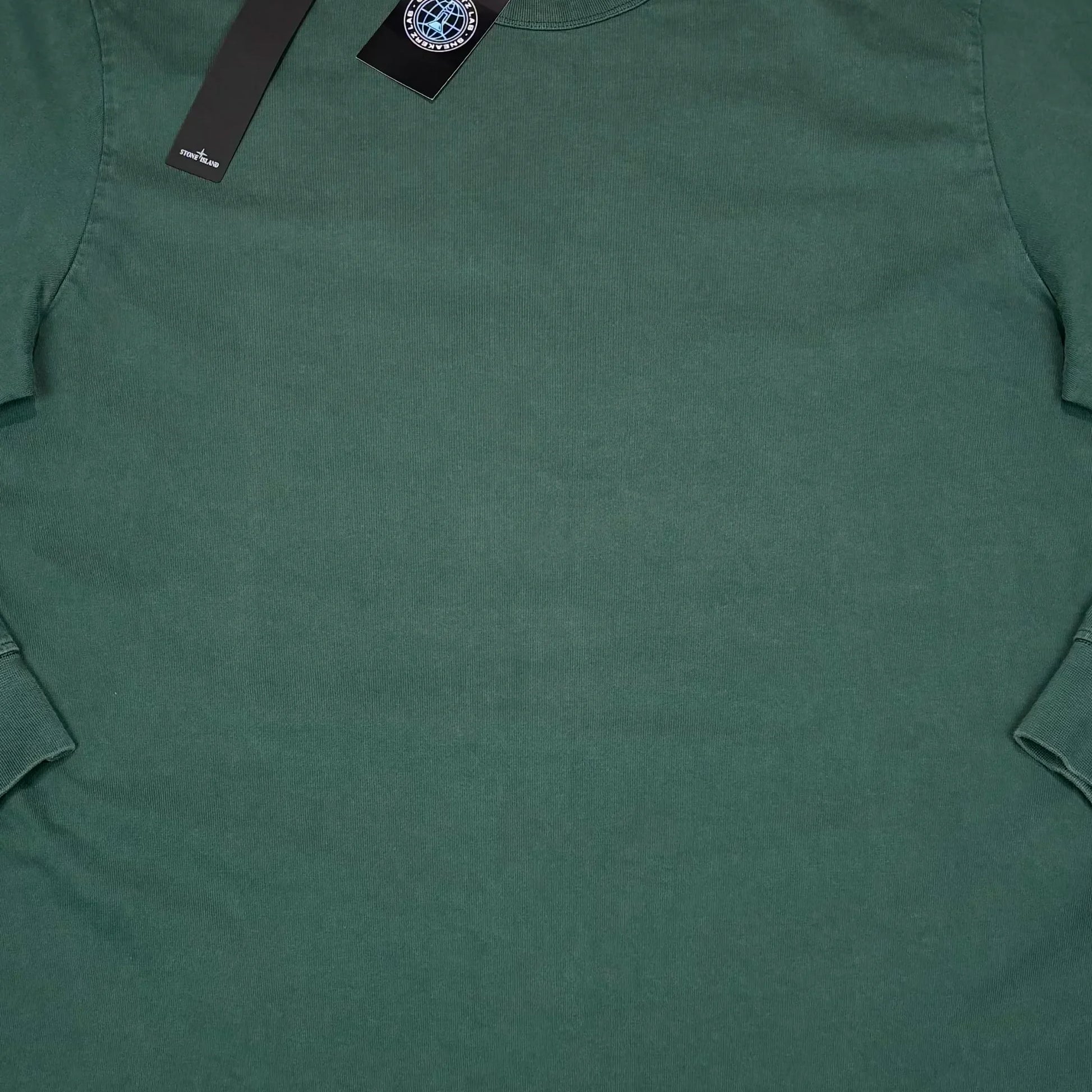 Stone Island Green Compass Patch Crewneck Lightweight Jumper