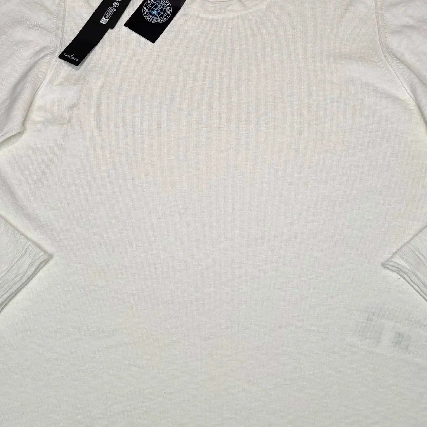 Stone Island White Compass Patch Crewneck Jumper