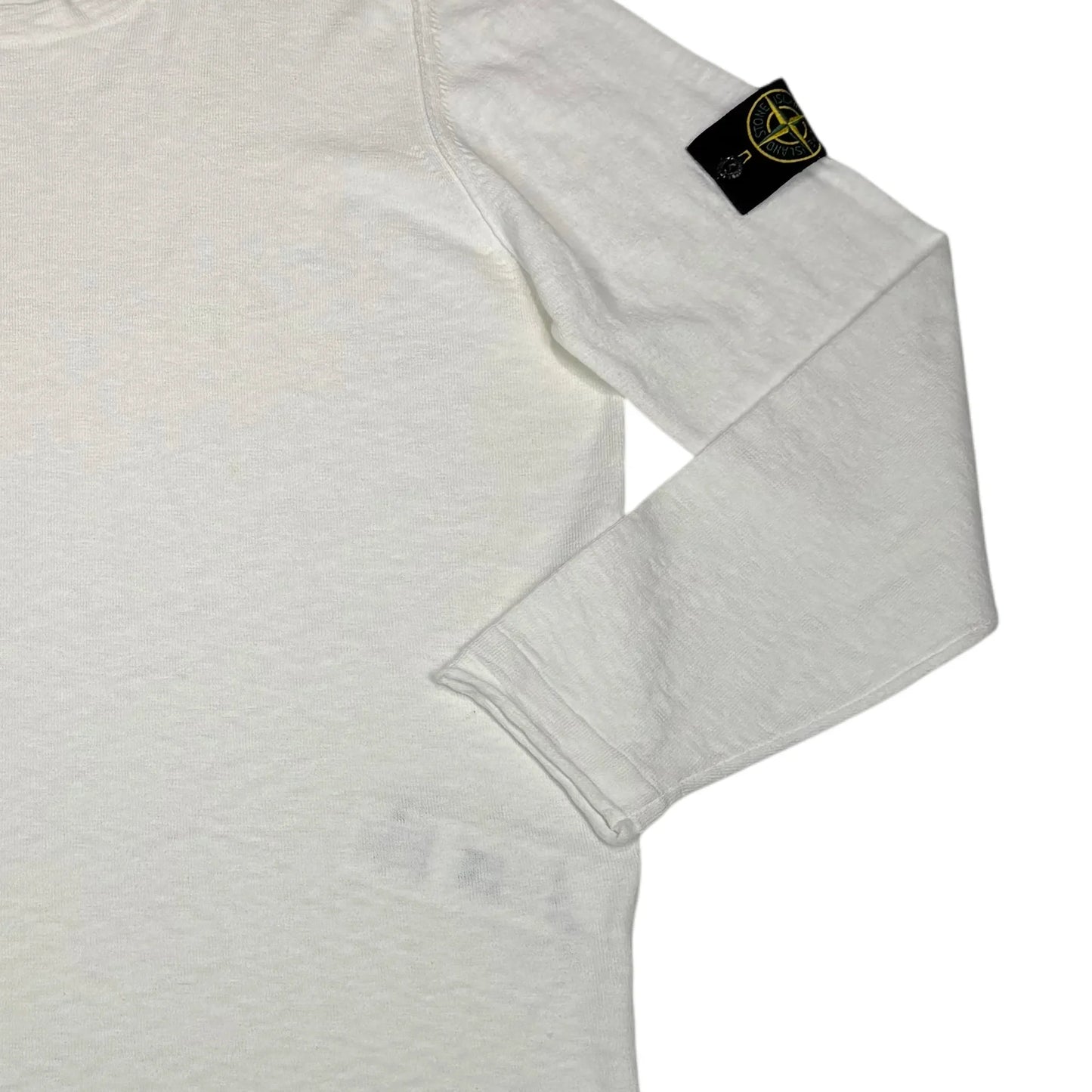 Stone Island White Compass Patch Crewneck Jumper