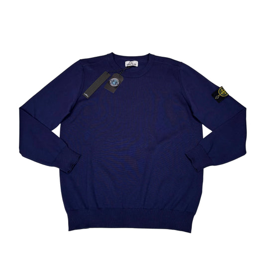 Stone Island Navy Blue Lightweight Compass Patch Crewneck Jumper