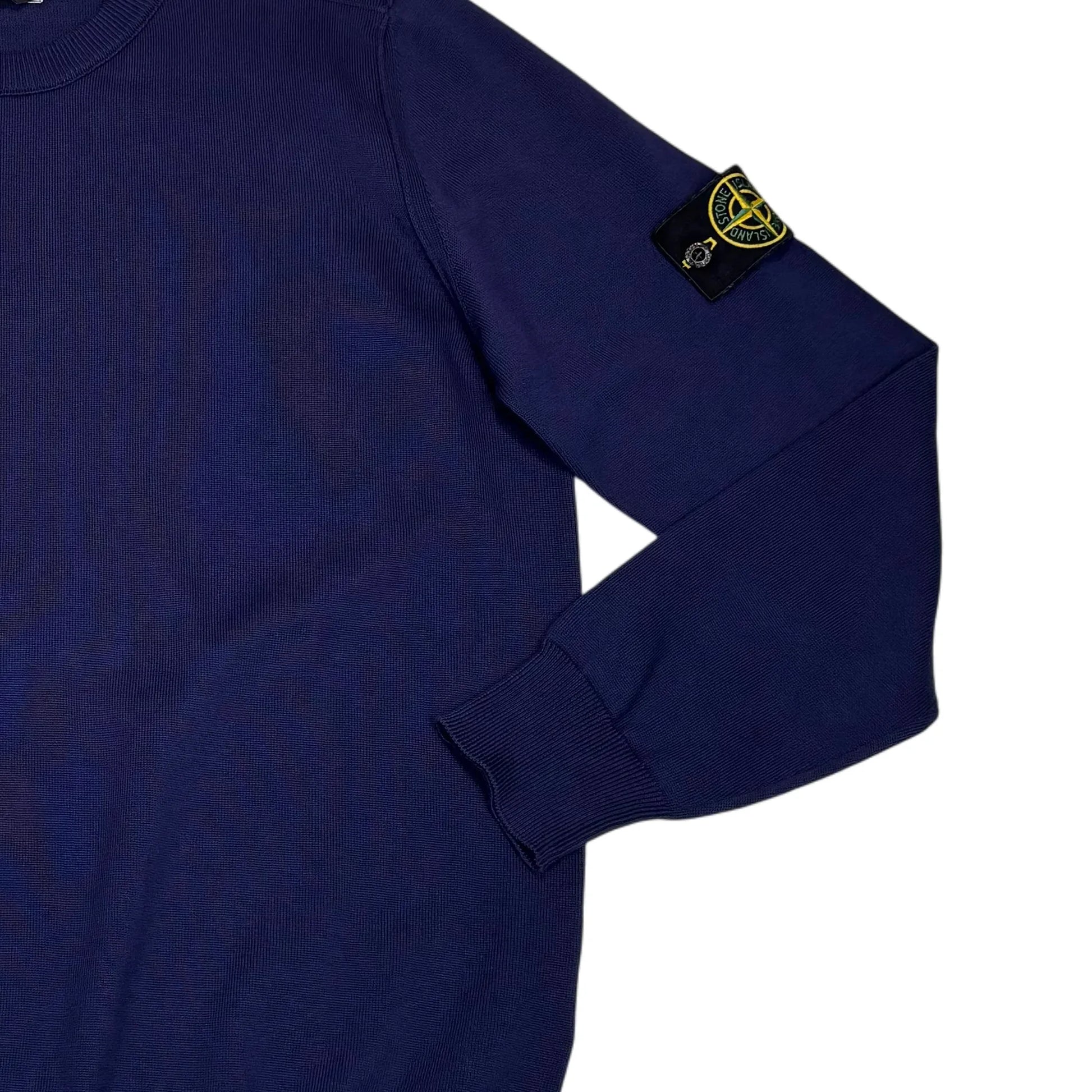 Stone Island Navy Blue Lightweight Compass Patch Crewneck Jumper