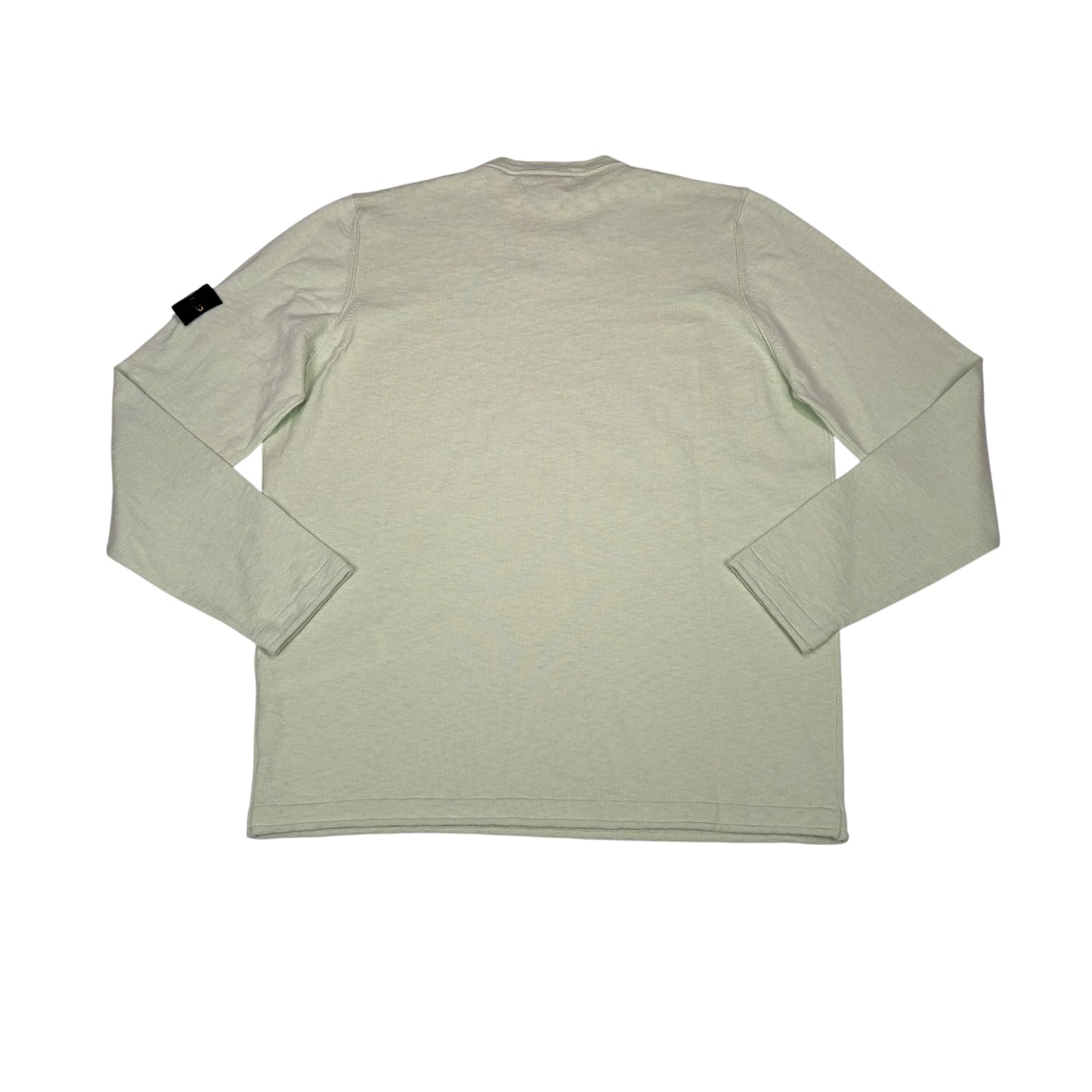 Stone Island Lime Green Compass Patch Crewneck Jumper