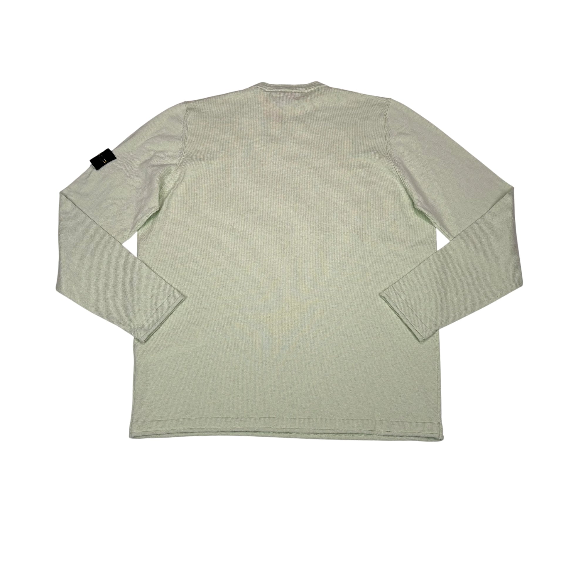 Stone Island Lime Green Compass Patch Crewneck Jumper