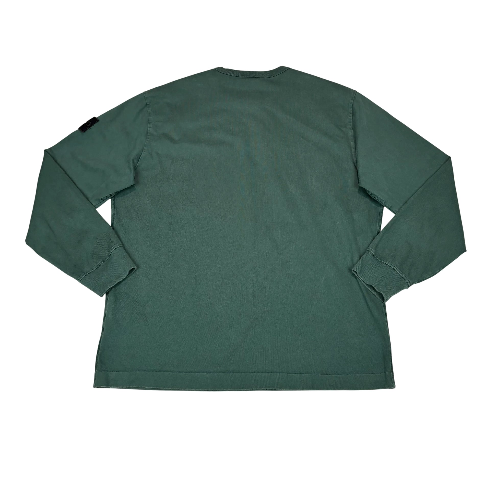 Stone Island Green Compass Patch Crewneck Lightweight Jumper