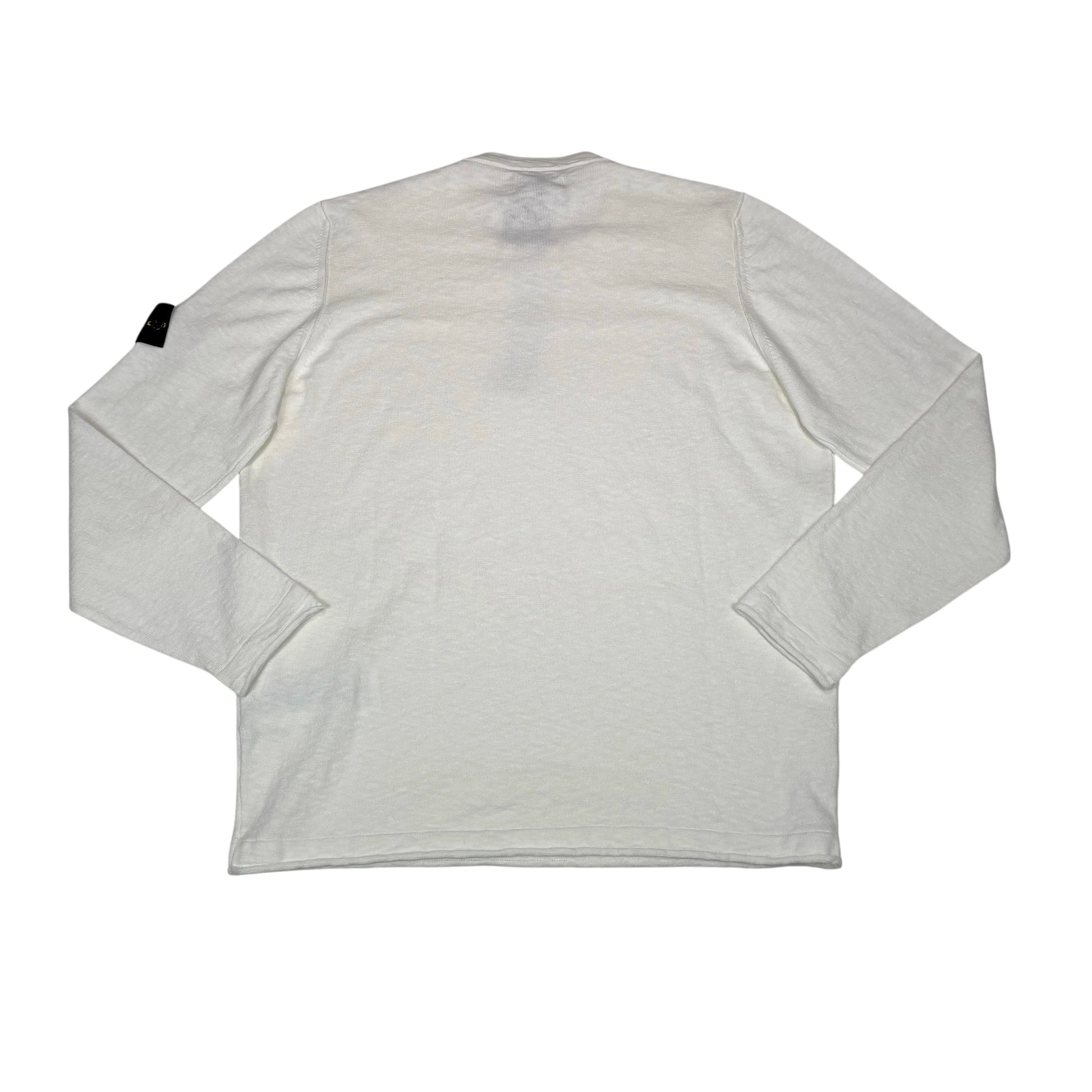 Stone Island White Compass Patch Crewneck Jumper