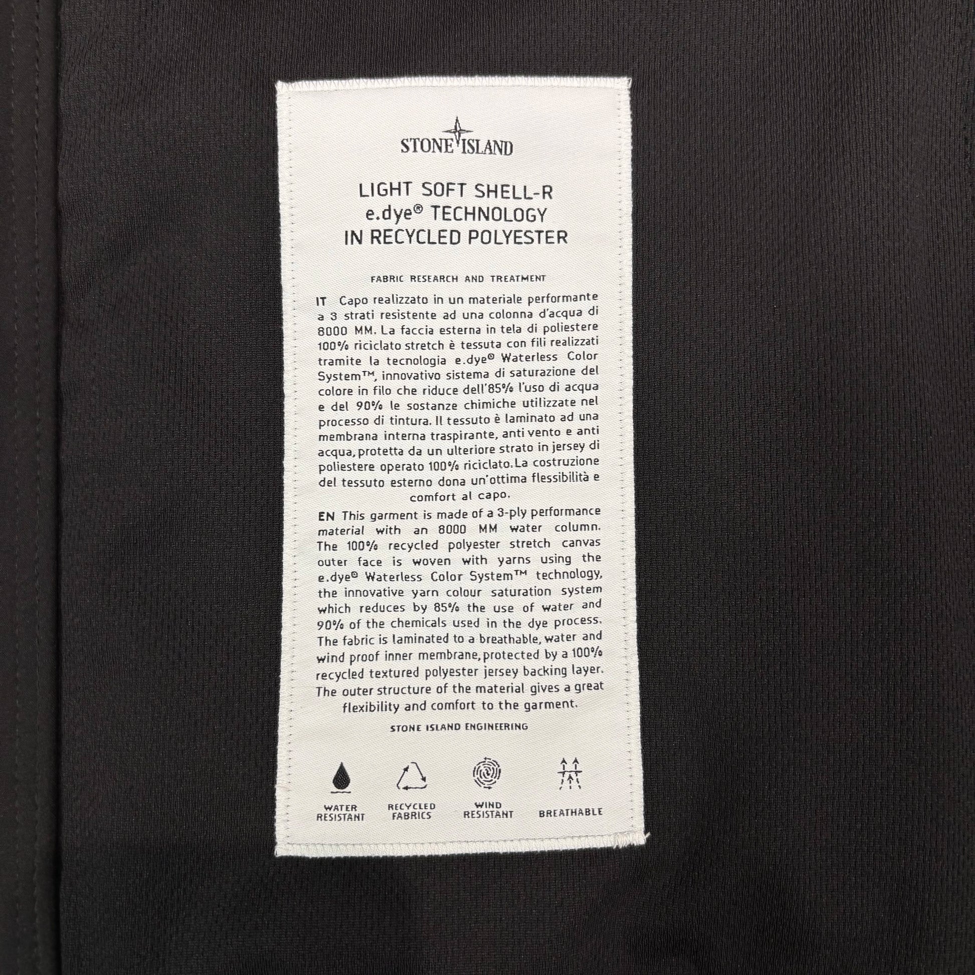 Stone Island Black Light Soft Shell R Jacket